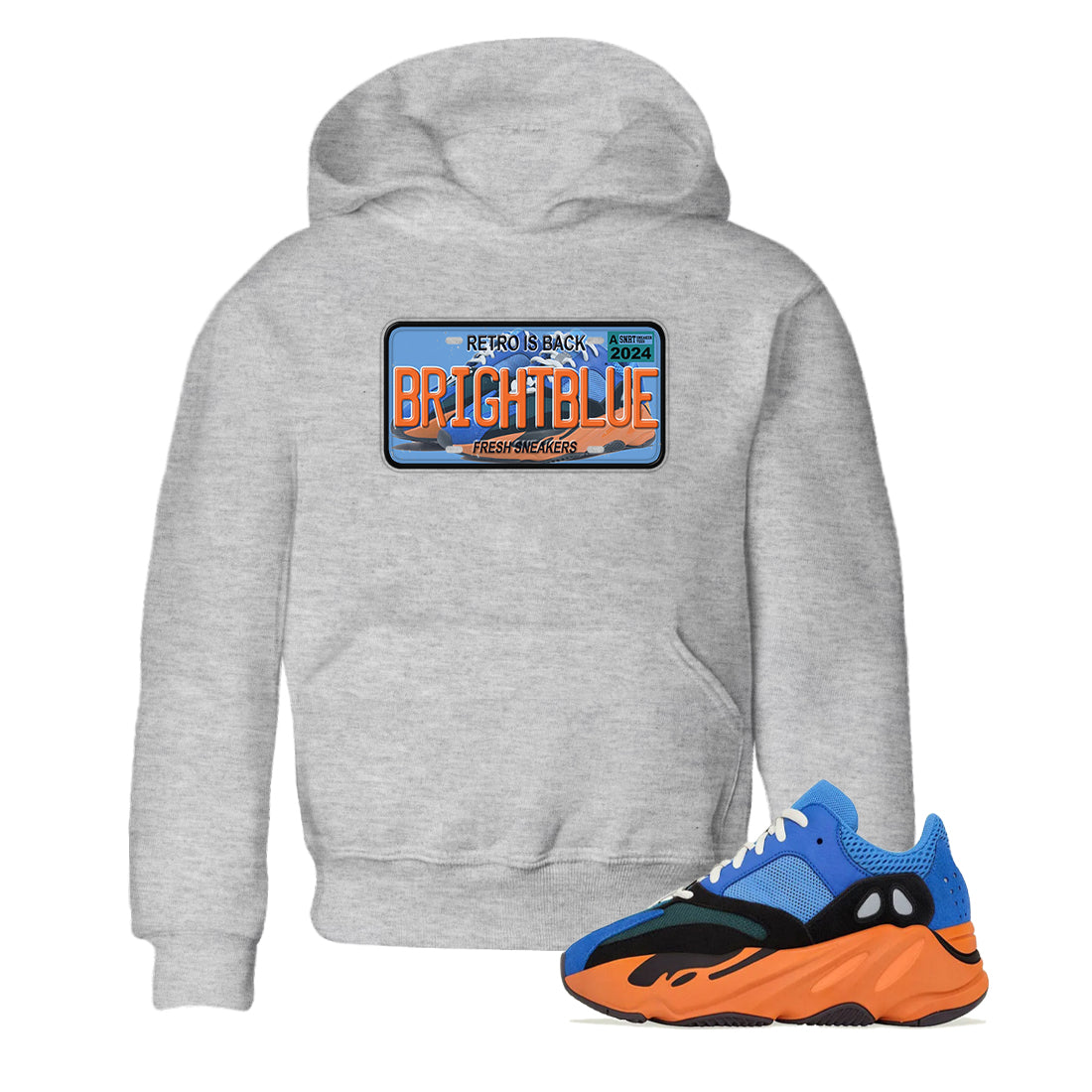 Sneaker Plate SNRT Sneaker Tees Kids - Yeezy 700 Bright Blue
