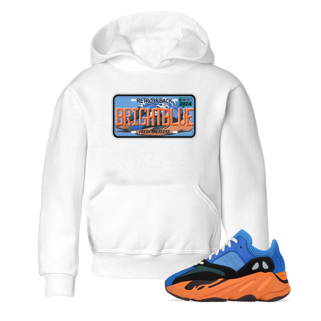 Sneaker Plate SNRT Sneaker Tees Kids - Yeezy 700 Bright Blue