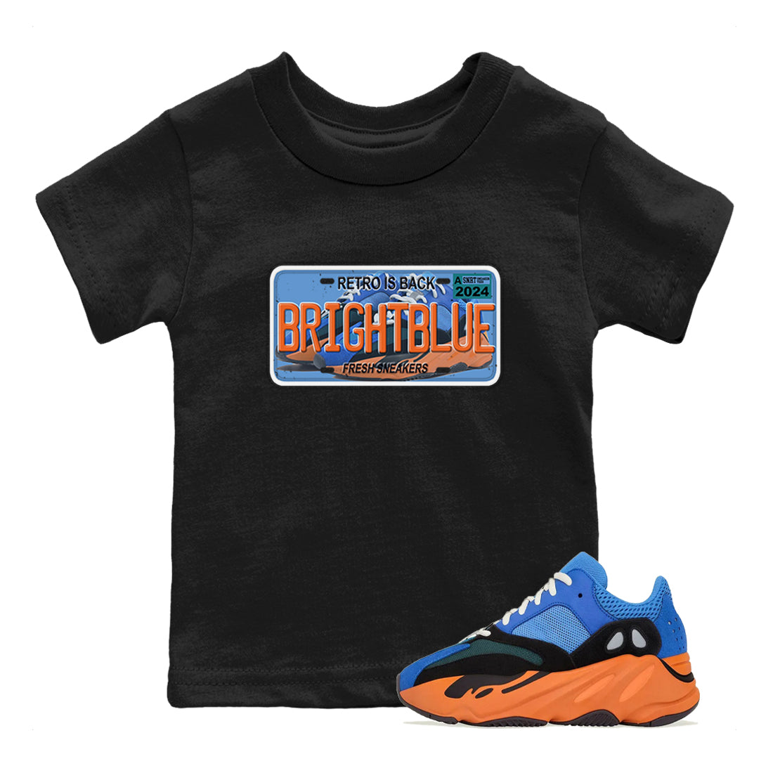 Sneaker Plate SNRT Sneaker Tees Kids - Yeezy 700 Bright Blue