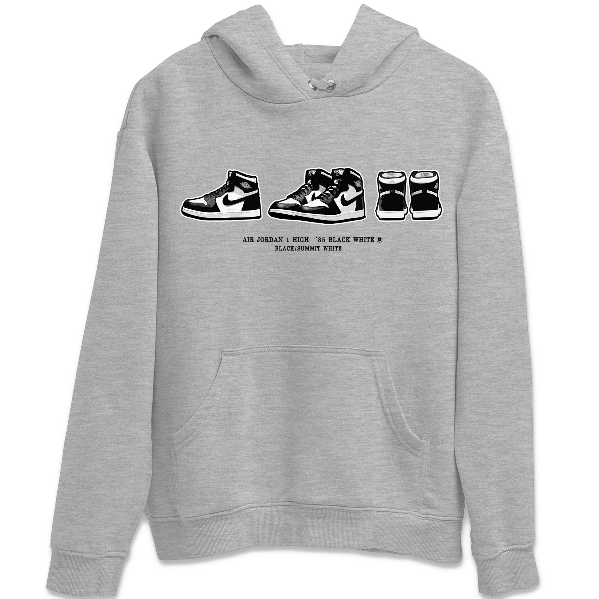 snkmatch Prelude Unisex Tops - Air Jordan 1 Black White
