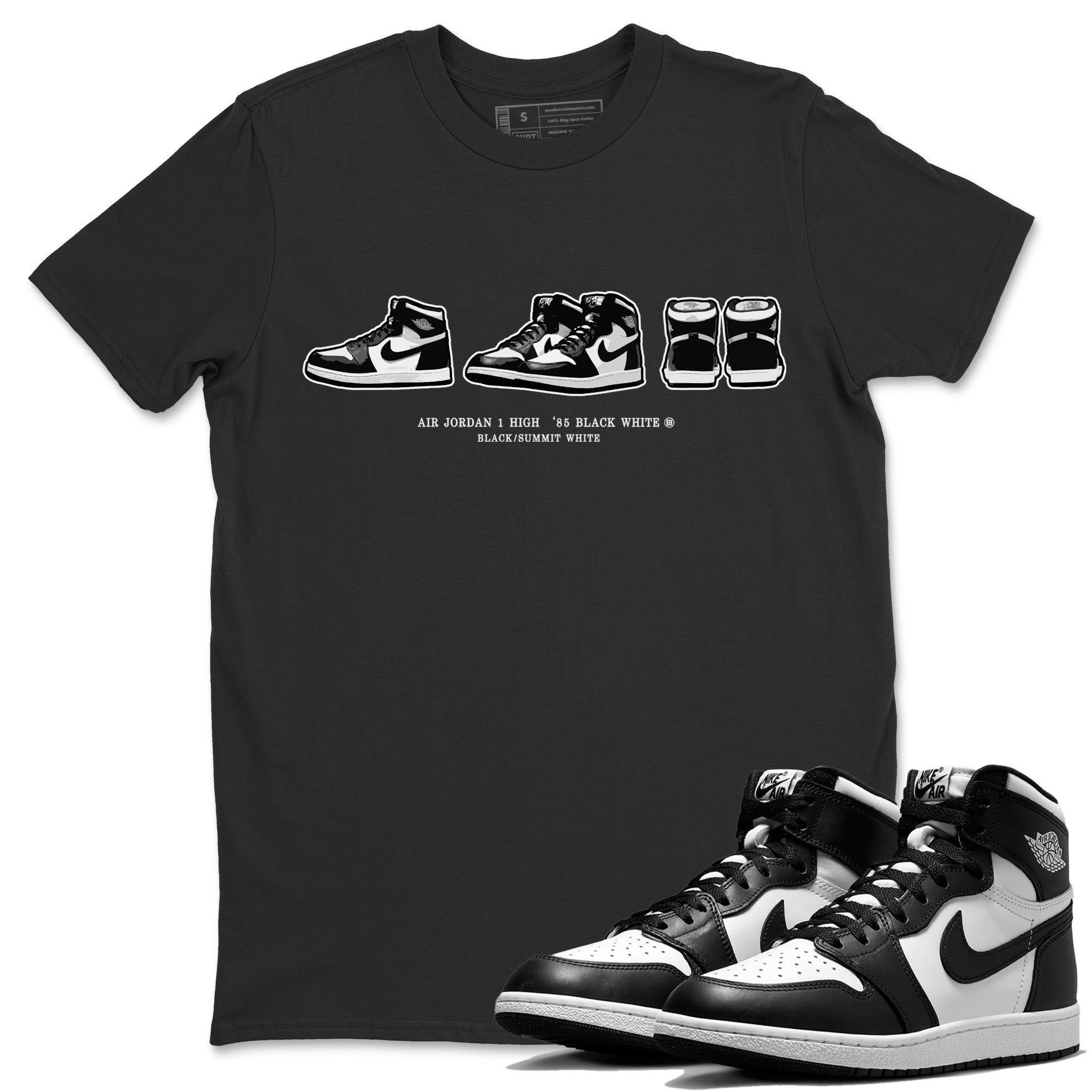 snkmatch Prelude Unisex Tops - Air Jordan 1 Black White