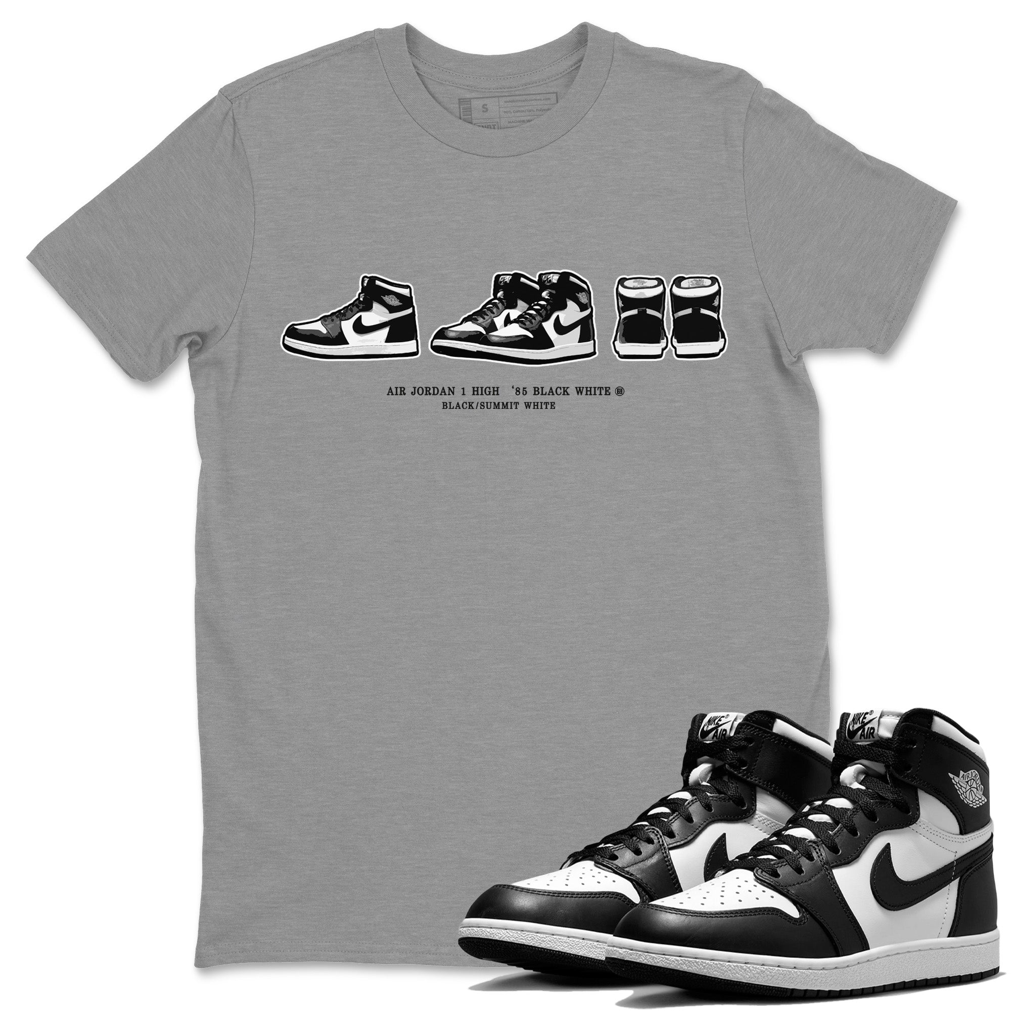 snkmatch Prelude Unisex Tops - Air Jordan 1 Black White