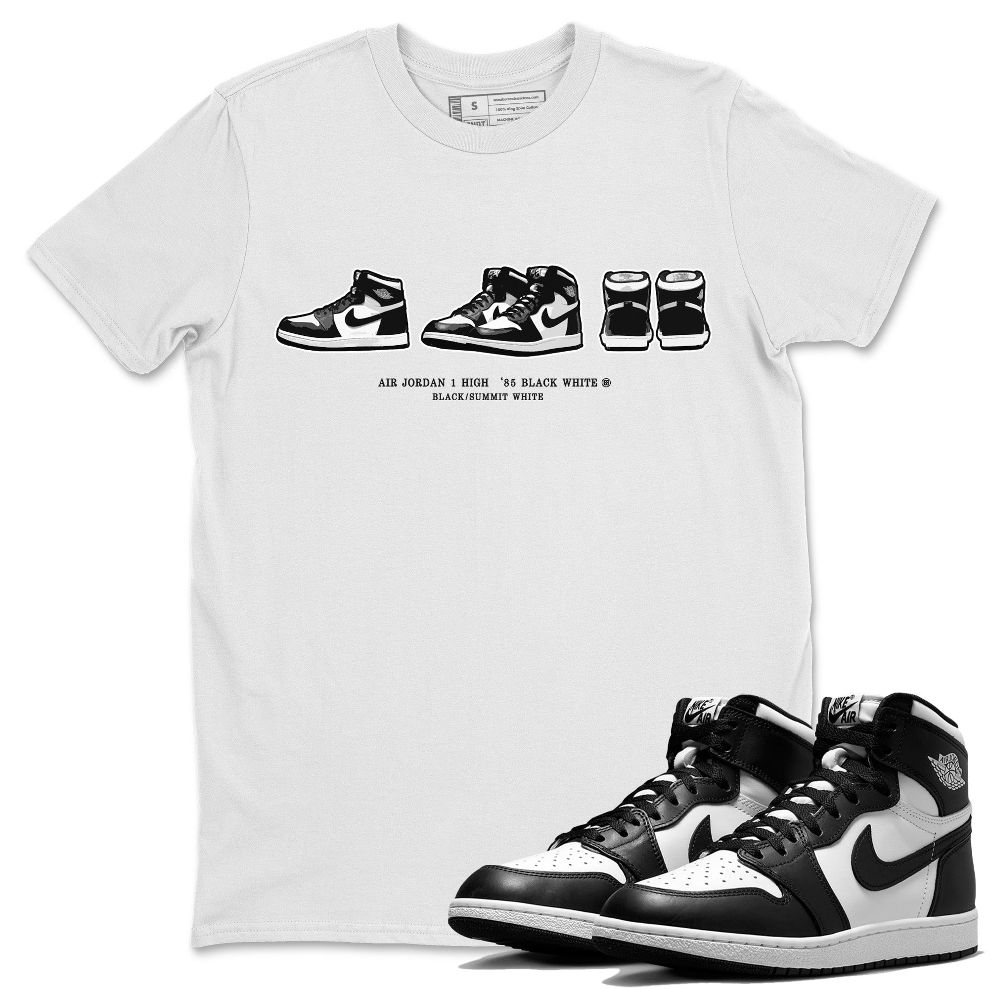 snkmatch Prelude Unisex Tops - Air Jordan 1 Black White
