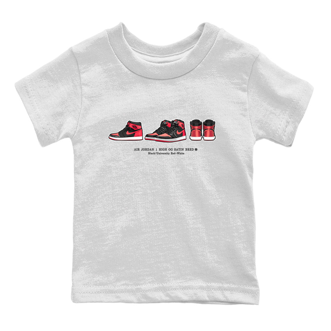snkmatch Prelude Kids Tops - Air Jordan 1 Satin Bred