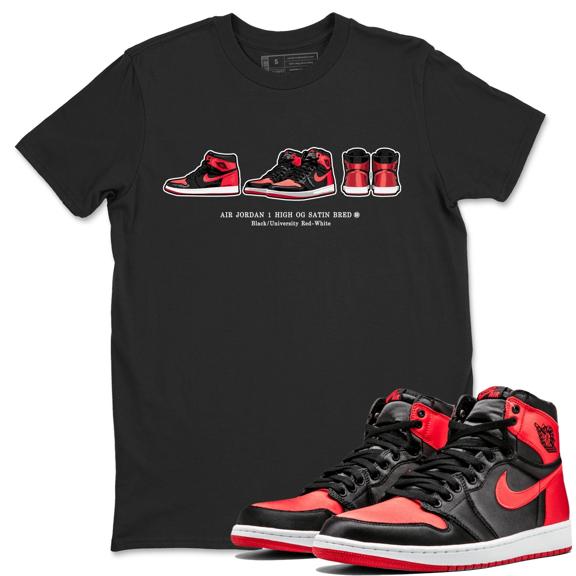 snkmatch Prelude Unisex Tops - Air Jordan 1 Satin Bred