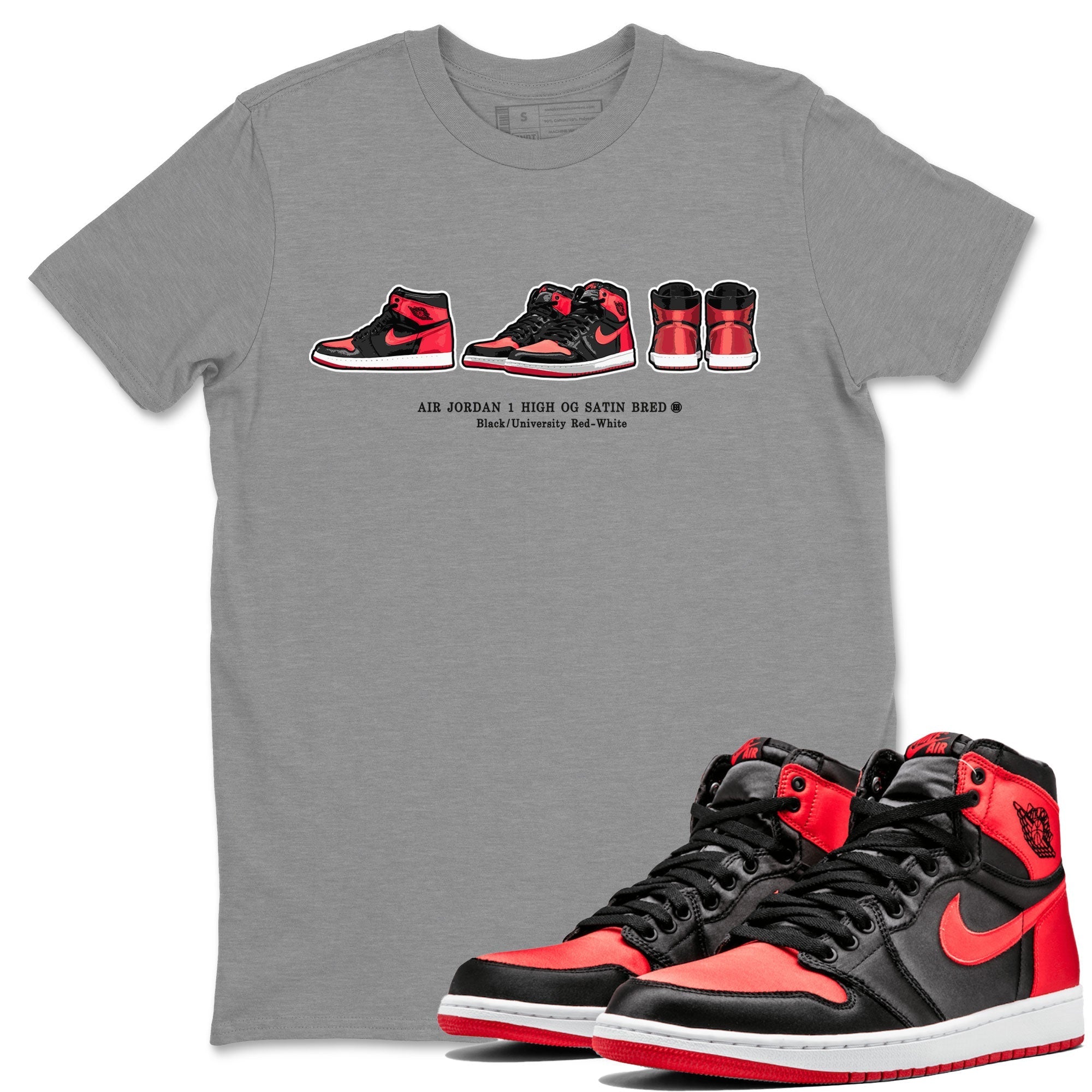 snkmatch Prelude Unisex Tops - Air Jordan 1 Satin Bred