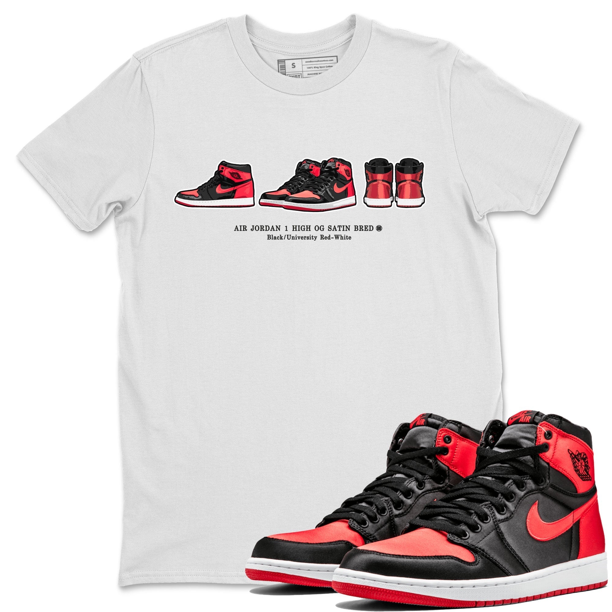 snkmatch Prelude Unisex Tops - Air Jordan 1 Satin Bred