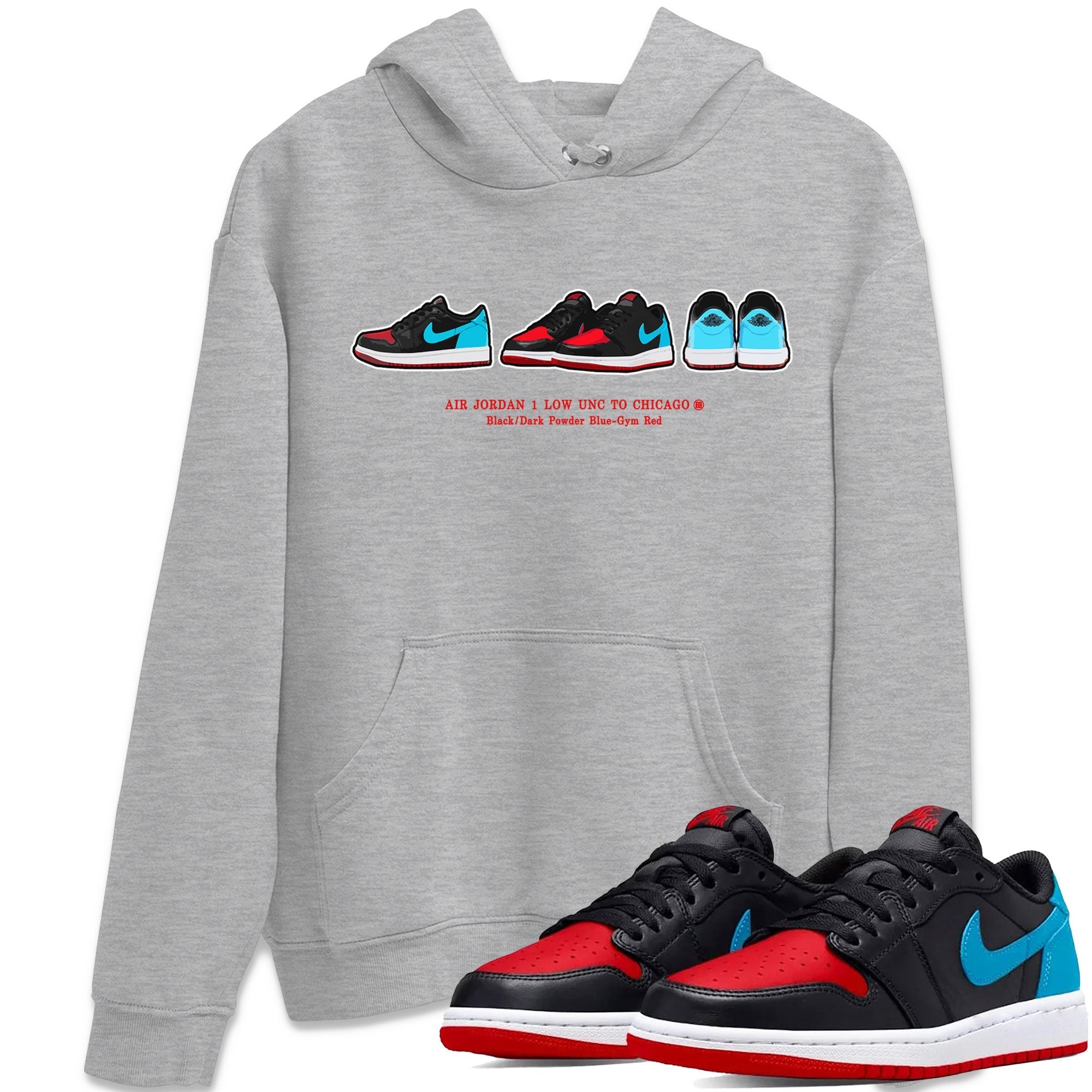 snkmatch Prelude Unisex Tops - Air Jordan 1 UNC to Chicago