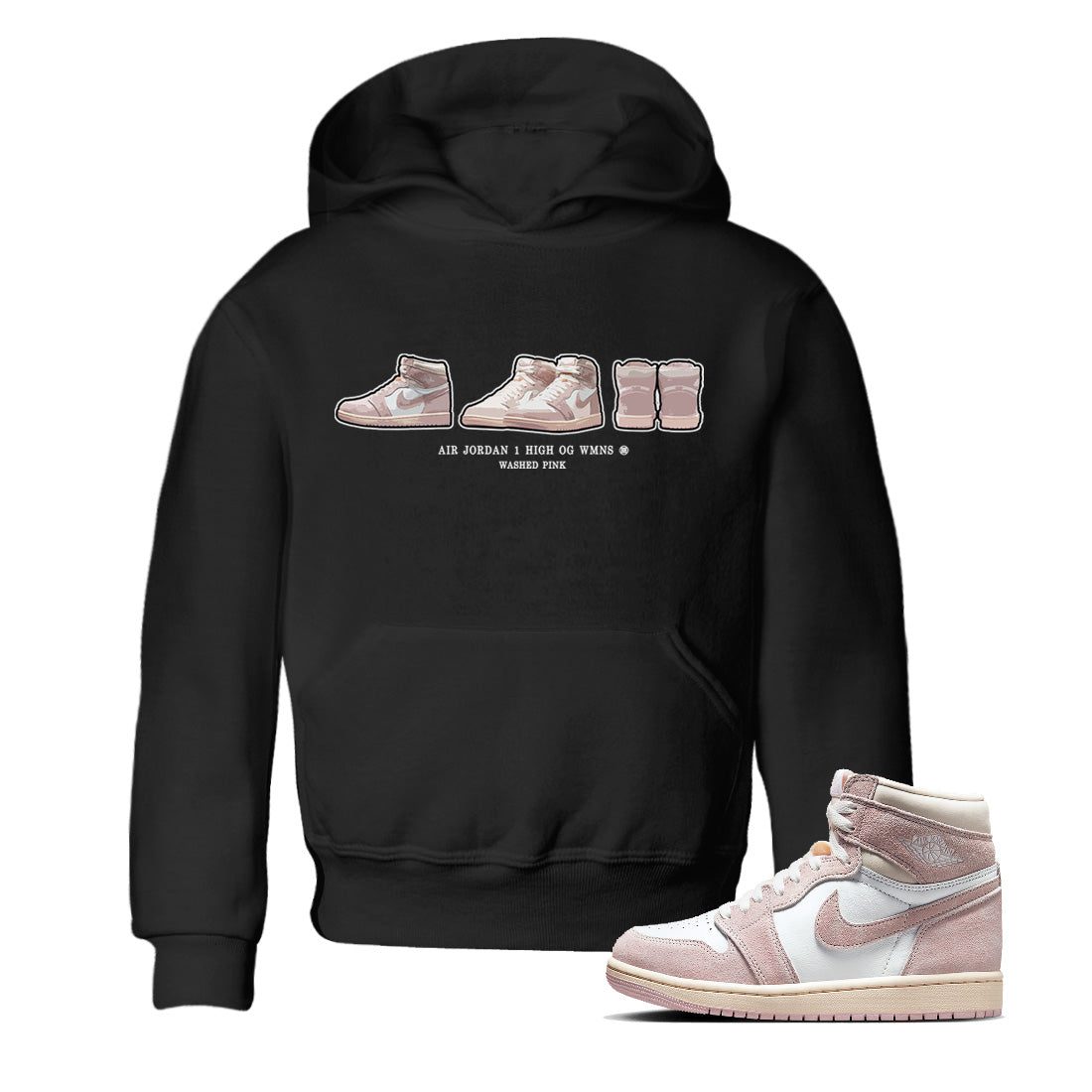 snkmatch Prelude Kids Tops - Air Jordan 1 Washed Pink