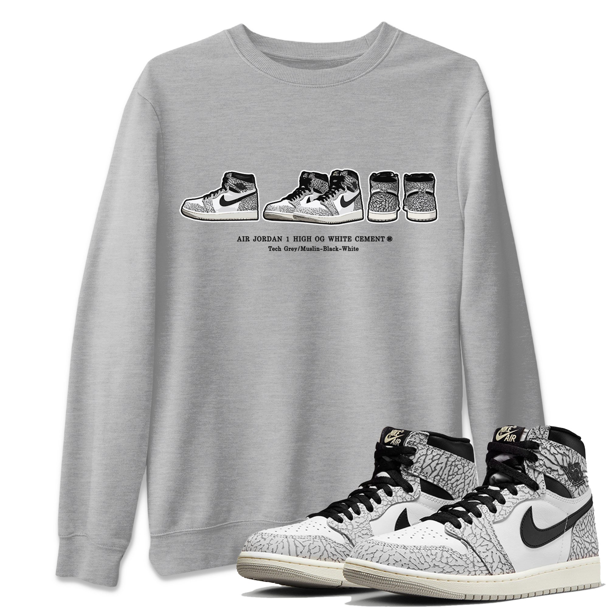 snkmatch Prelude Unisex Tops - Air Jordan 1 White Cement