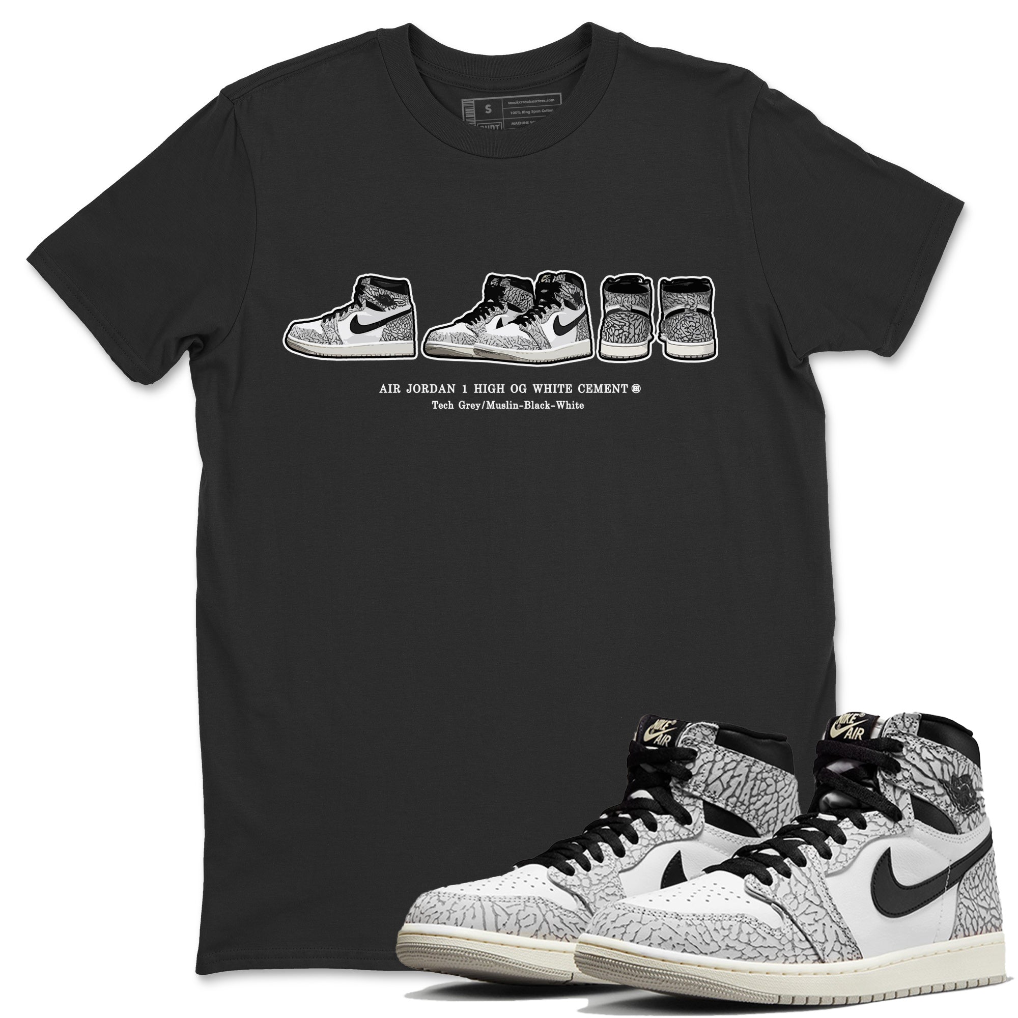 snkmatch Prelude Unisex Tops - Air Jordan 1 White Cement
