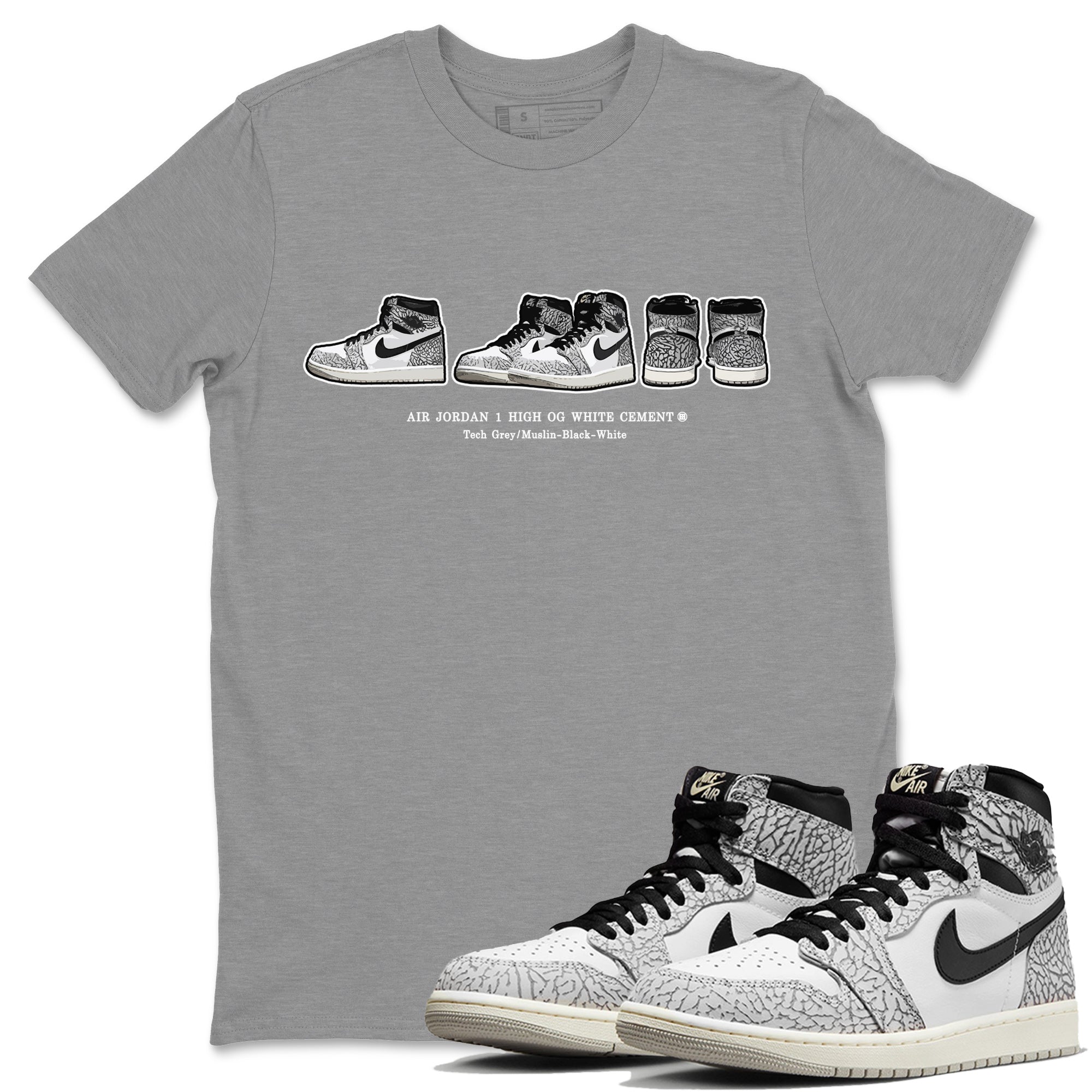 snkmatch Prelude Unisex Tops - Air Jordan 1 White Cement