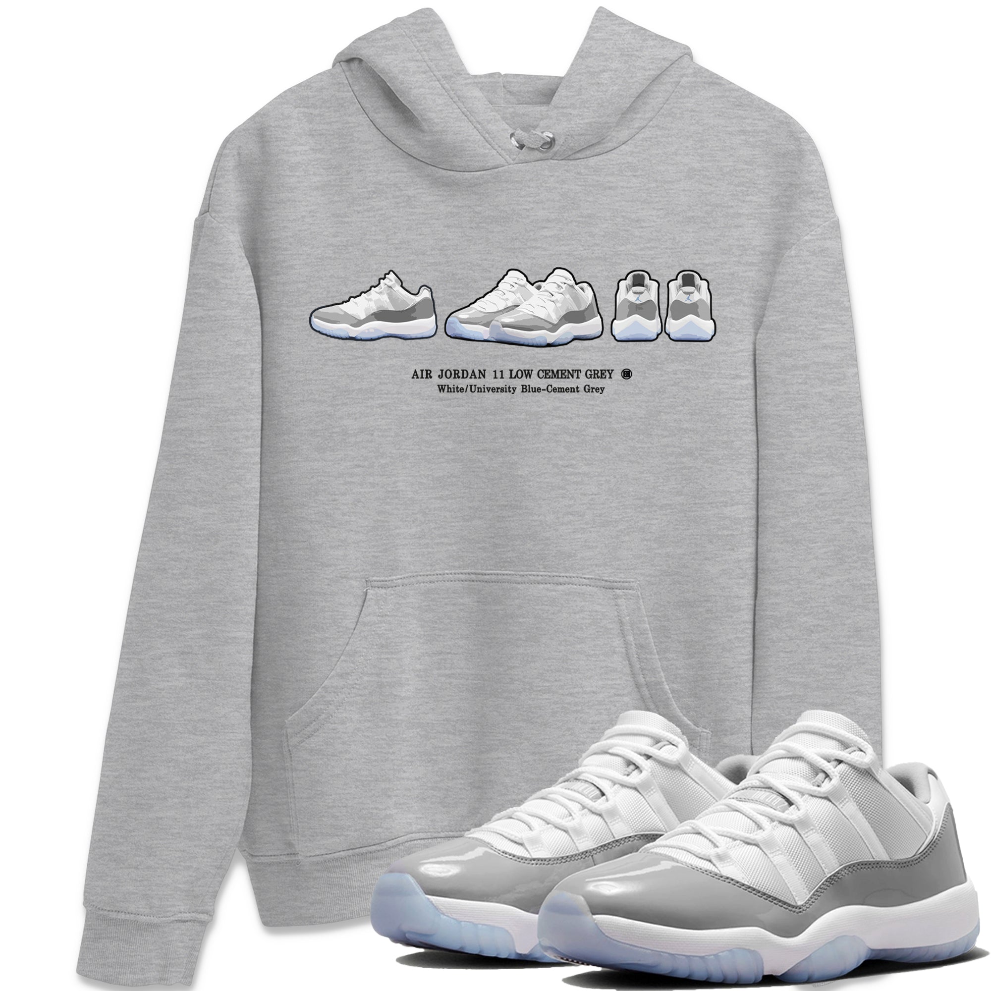 snkmatch Prelude Unisex Tops - Air Jordan 11 White Cement