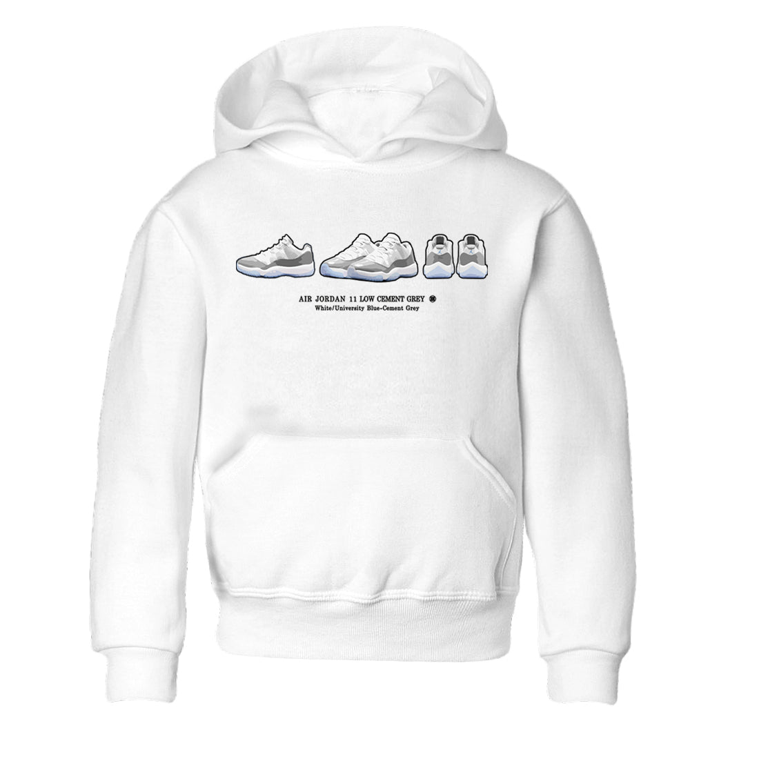 snkmatch Prelude Kids Tops - Air Jordan 11 White Cement