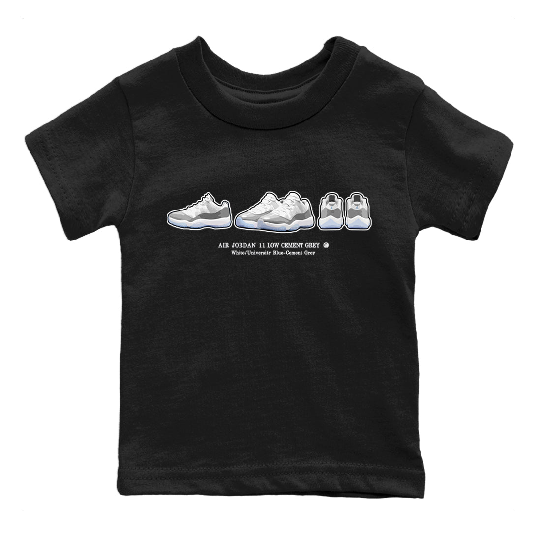 snkmatch Prelude Kids Tops - Air Jordan 11 White Cement