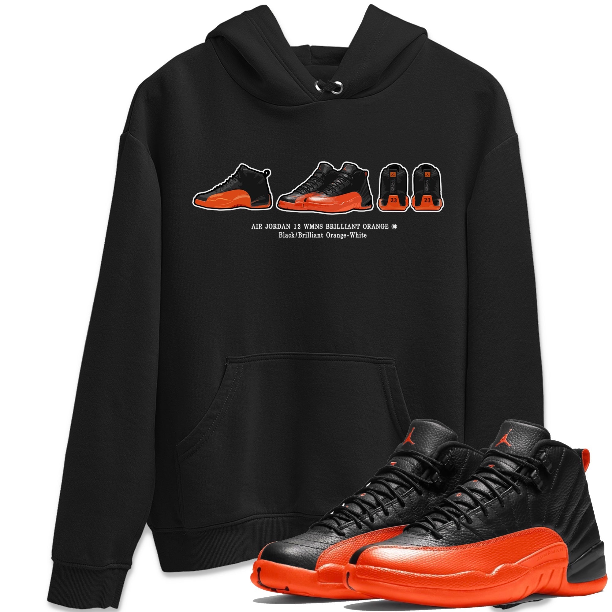 snkmatch Prelude Unisex Tops - Air Jordan 12 Brilliant Orange