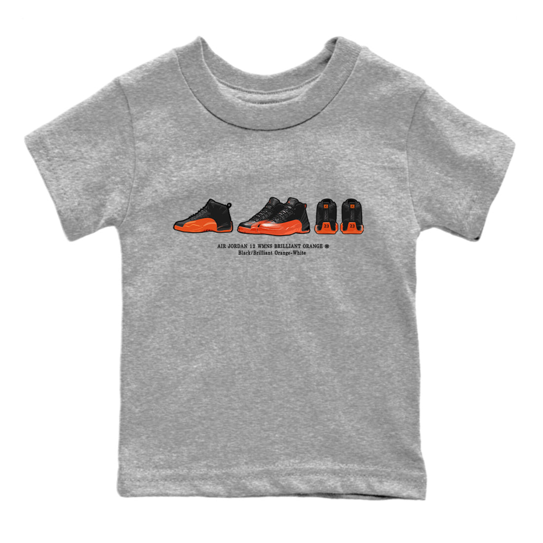 snkmatch Prelude Kids Tops - Air Jordan 12 Brilliant Orange