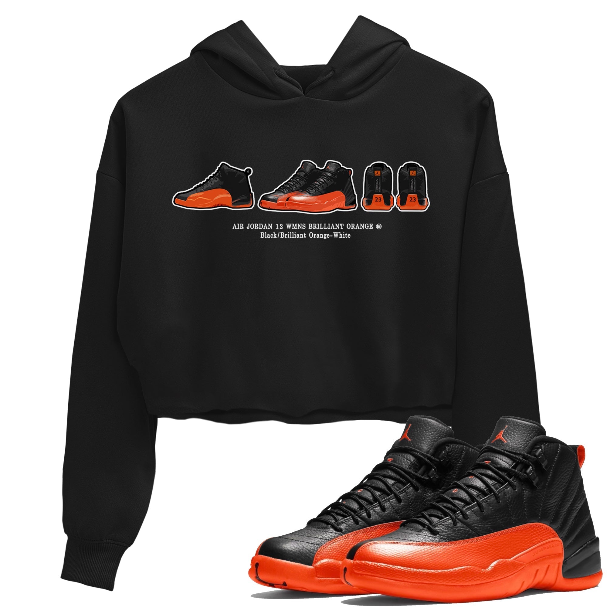 snkmatch Prelude Women's Tops - Air Jordan 12 Brilliant Orange