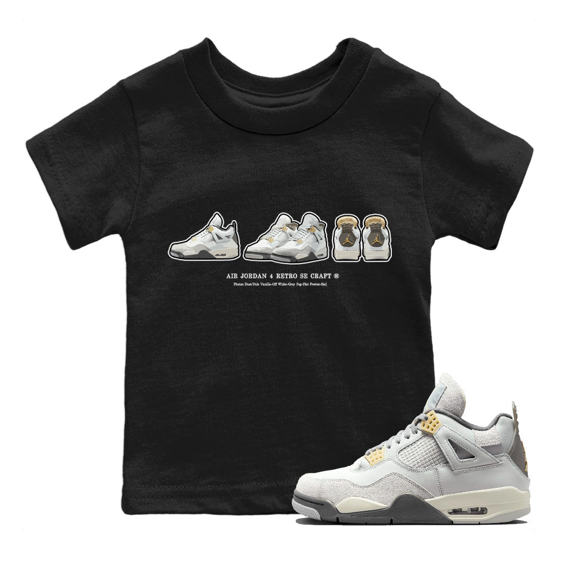 snkmatch Prelude Kids Tops - Air Jordan 4 Craft