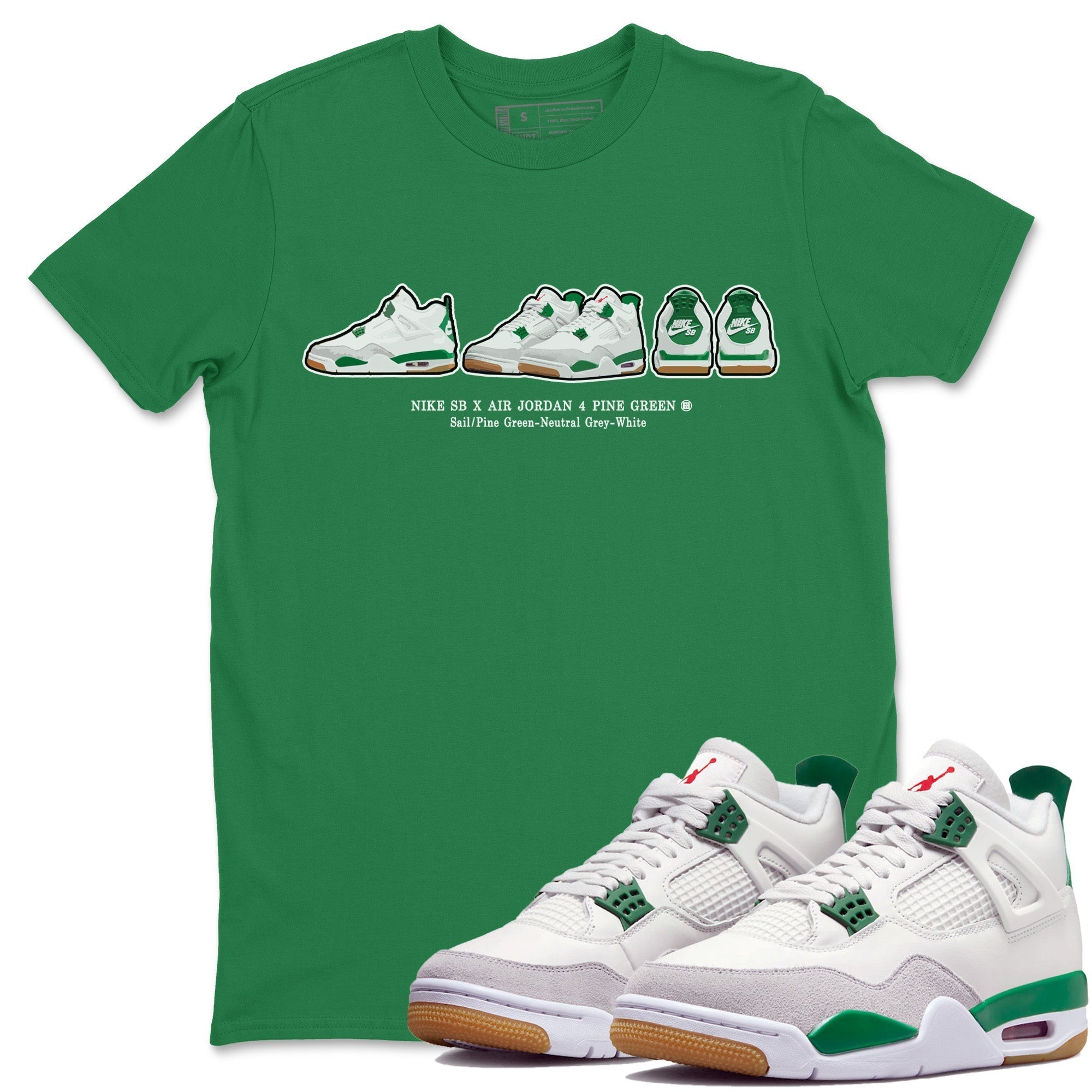 snkmatch Prelude Unisex Tops - Air Jordan 4 Pine Green SB