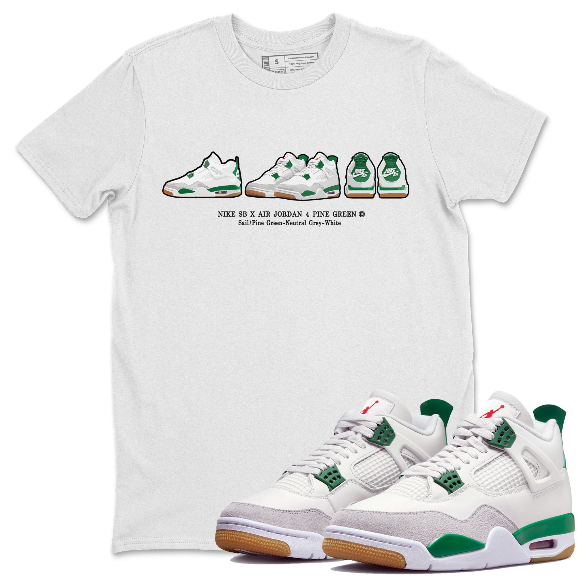 snkmatch Prelude Unisex Tops - Air Jordan 4 Pine Green SB