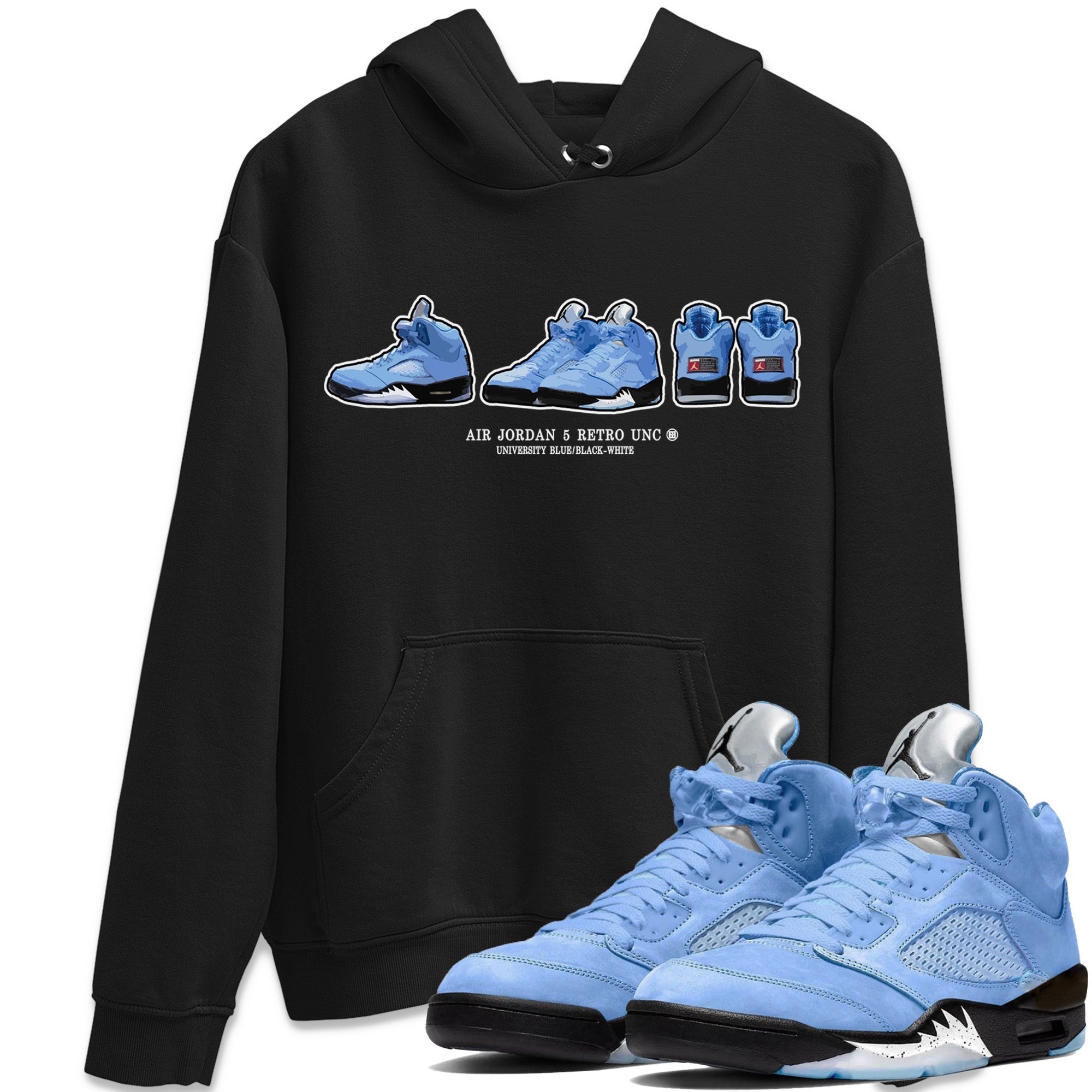 snkmatch Prelude Unisex Tops - Air Jordan 5 UNC