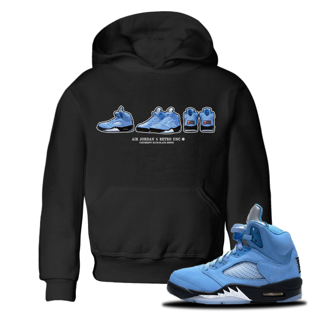 snkmatch Prelude Kids Tops - Air Jordan 5 UNC