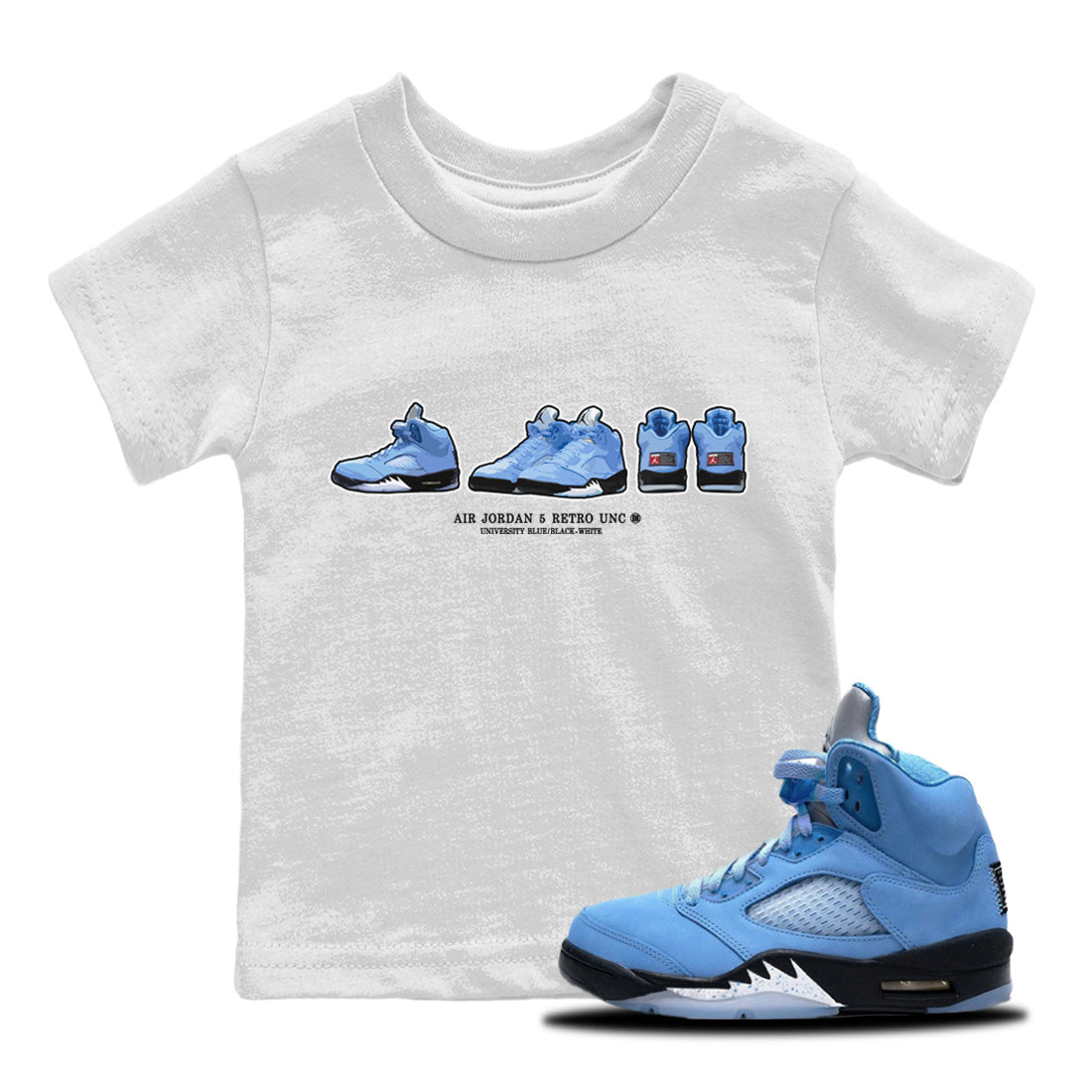 snkmatch Prelude Kids Tops - Air Jordan 5 UNC