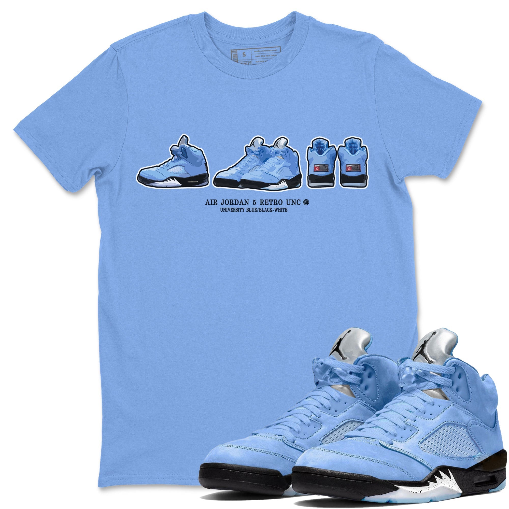 snkmatch Prelude Unisex Tops - Air Jordan 5 UNC