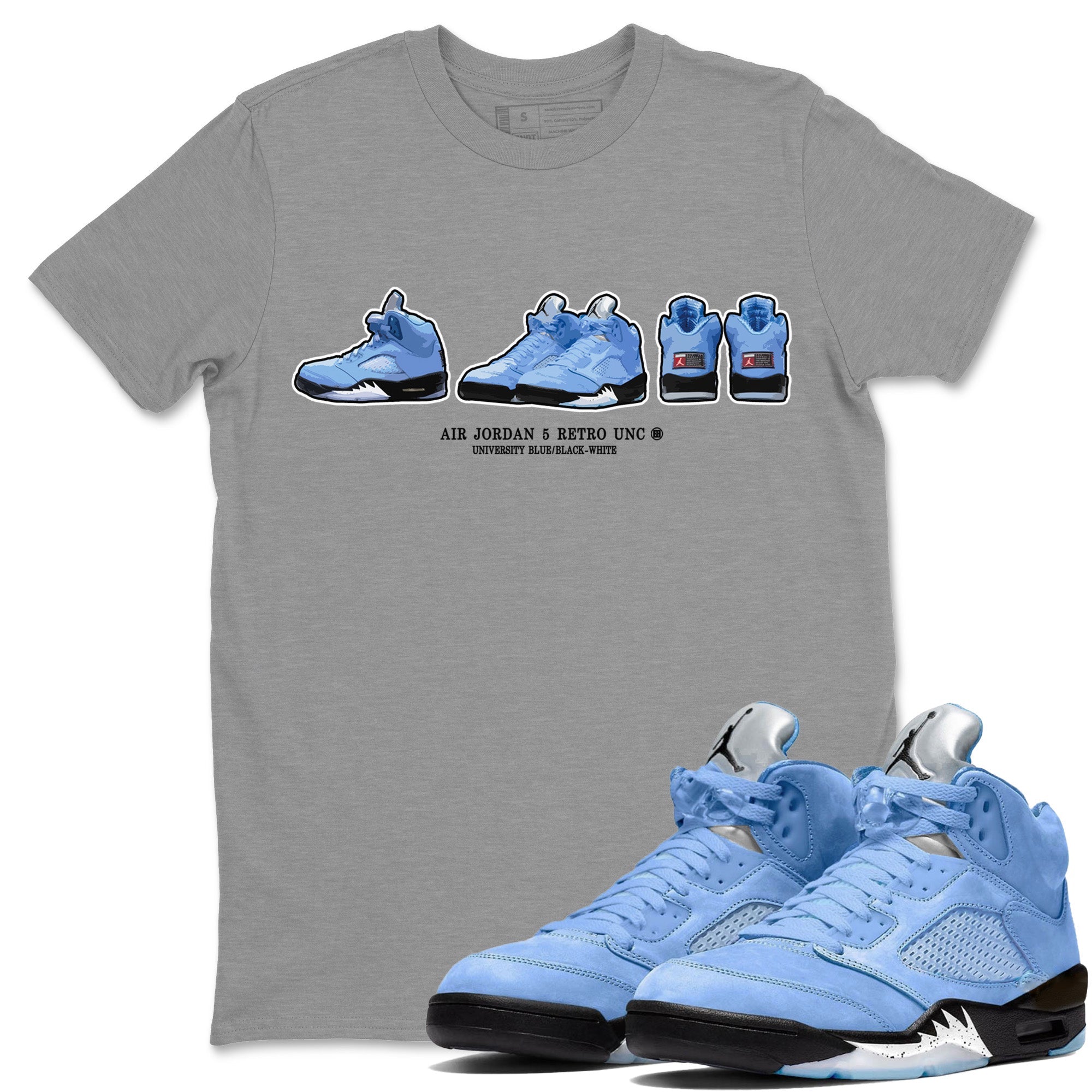 snkmatch Prelude Unisex Tops - Air Jordan 5 UNC