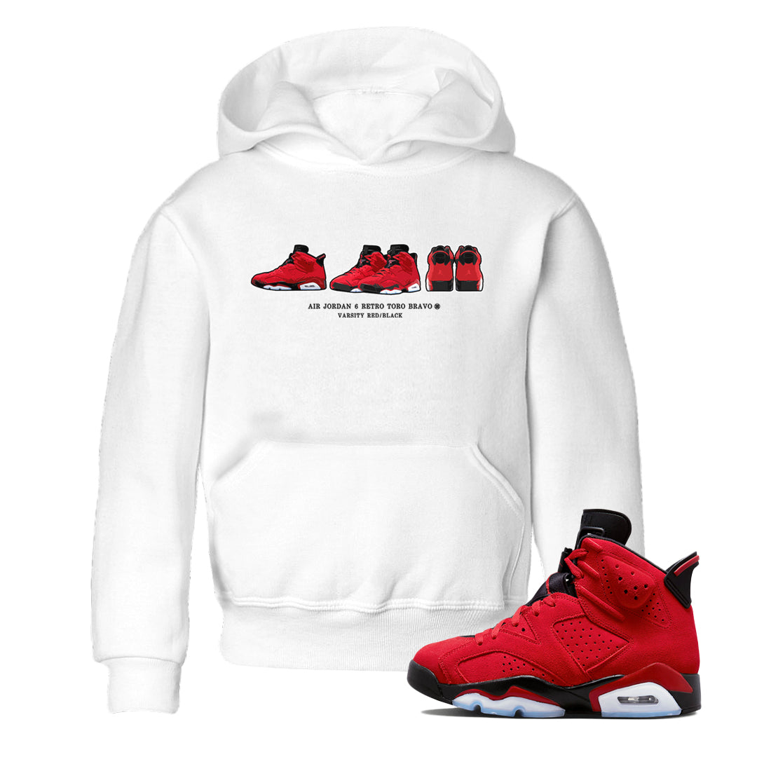snkmatch Prelude Kids Tops - Air Jordan 6 Toro Bravo