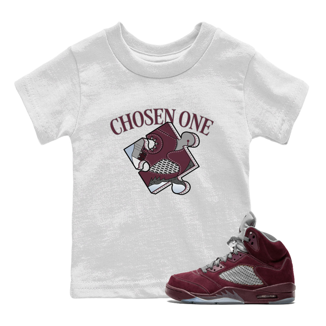 snkmatch Puzzle snkmatch Tee Kids - Air Jordan 5 Burgundy