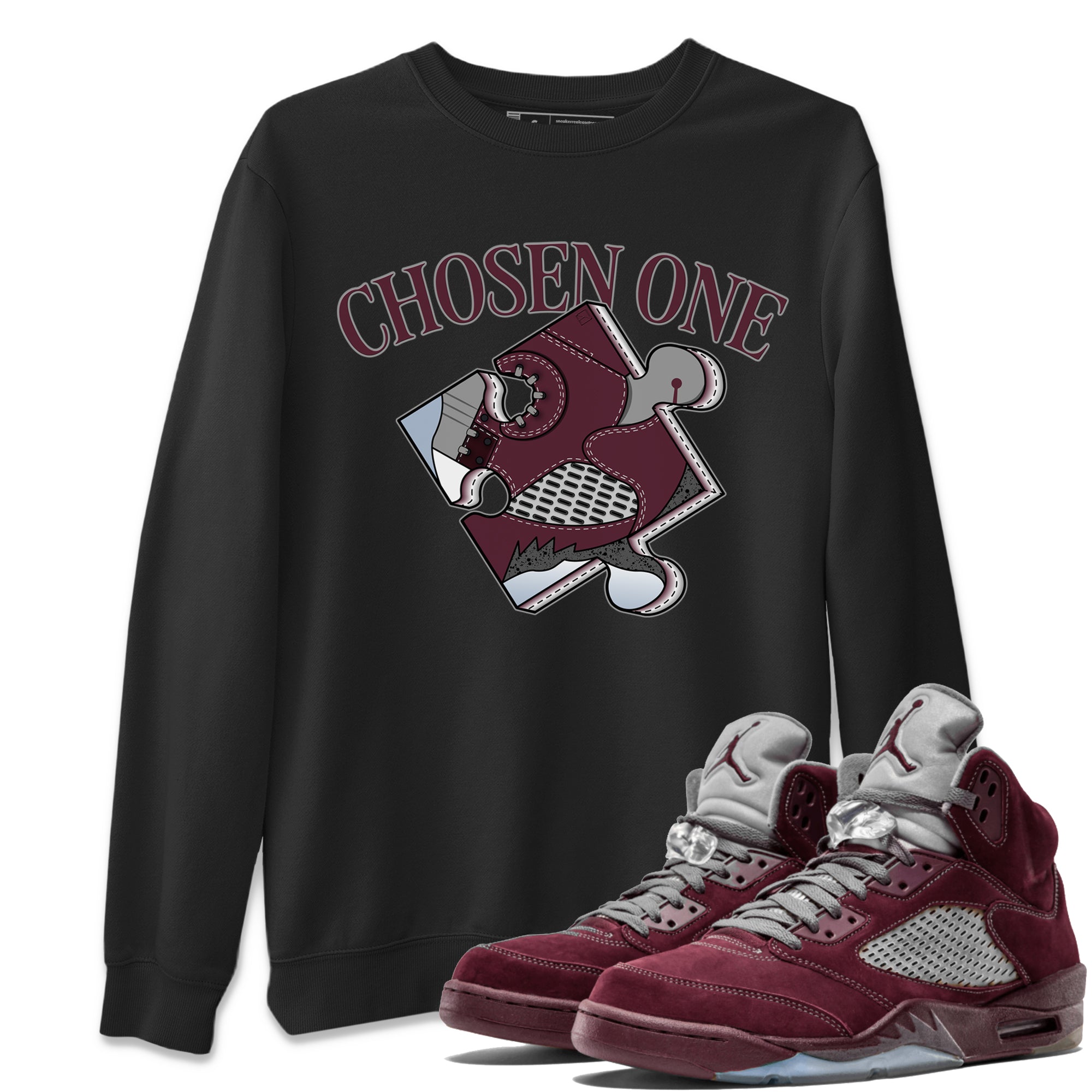 snkmatch Puzzle snkmatch Tee - Air Jordan 5 Burgundy