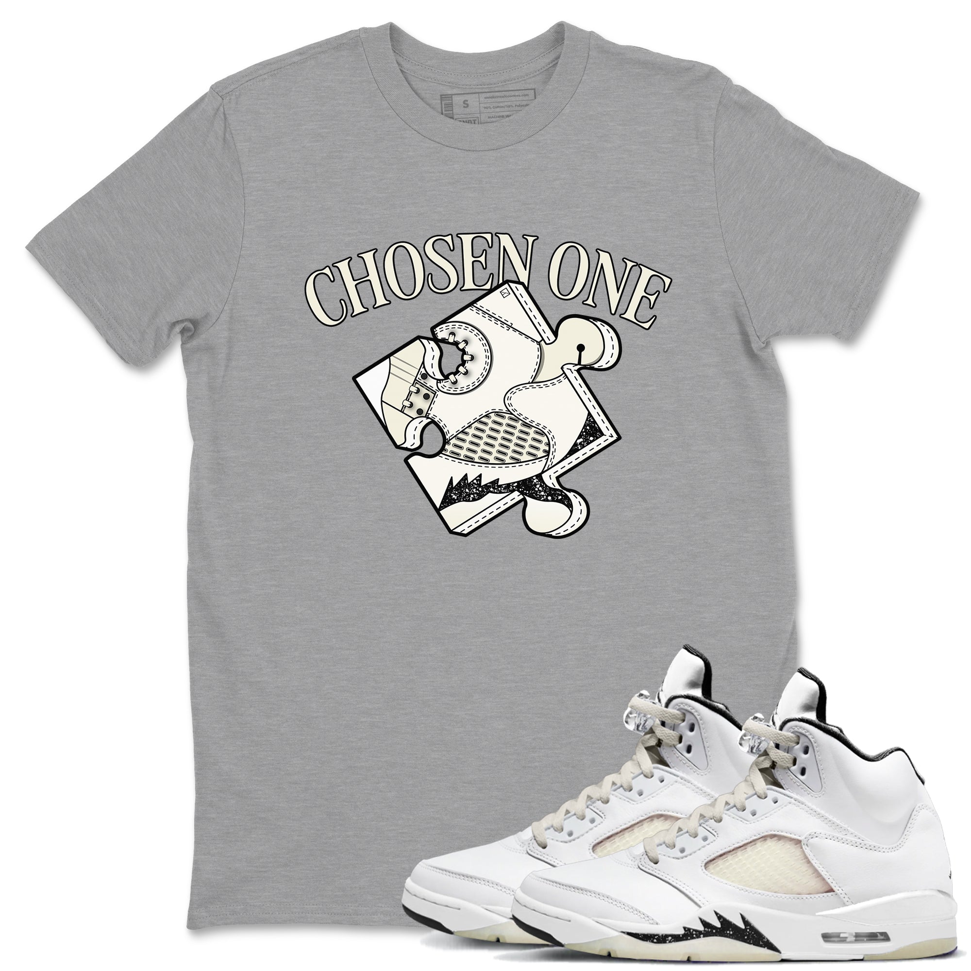 snkmatch Puzzle snkmatch Tees - Air Jordan 5 Sail