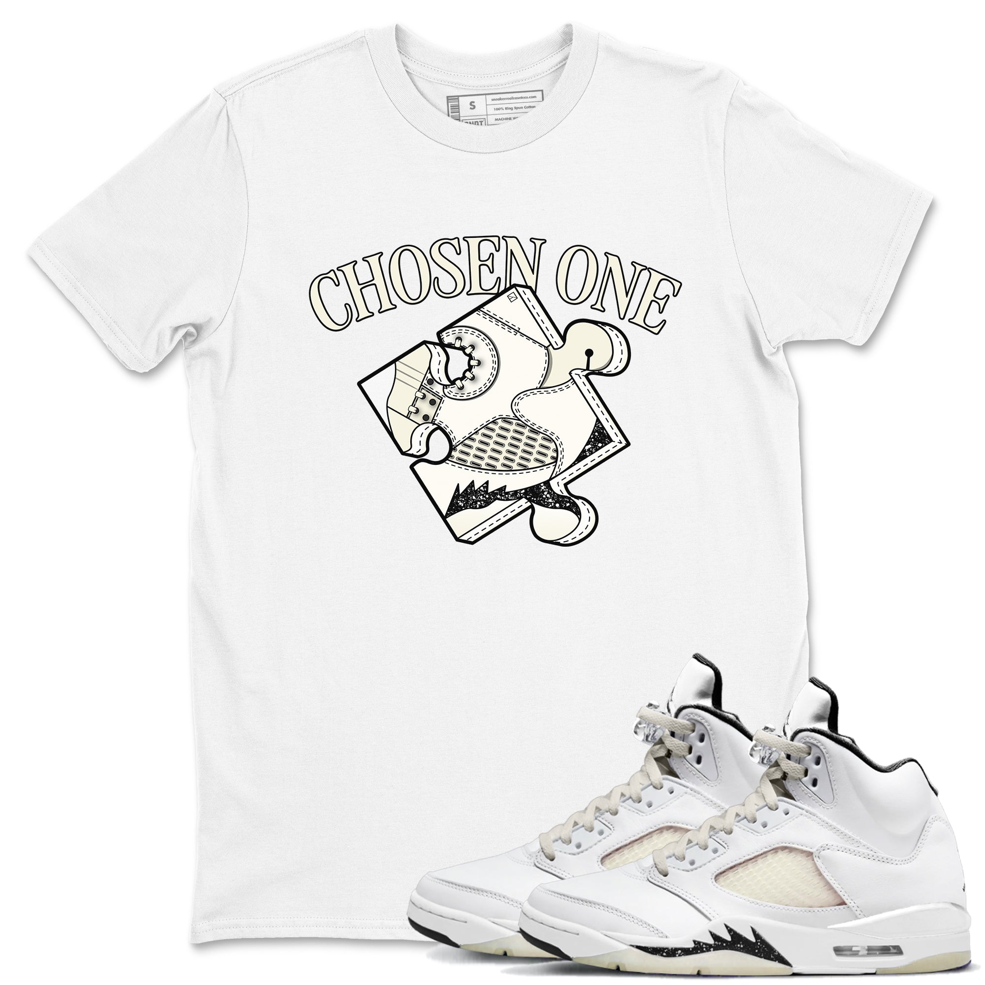 snkmatch Puzzle snkmatch Tees - Air Jordan 5 Sail