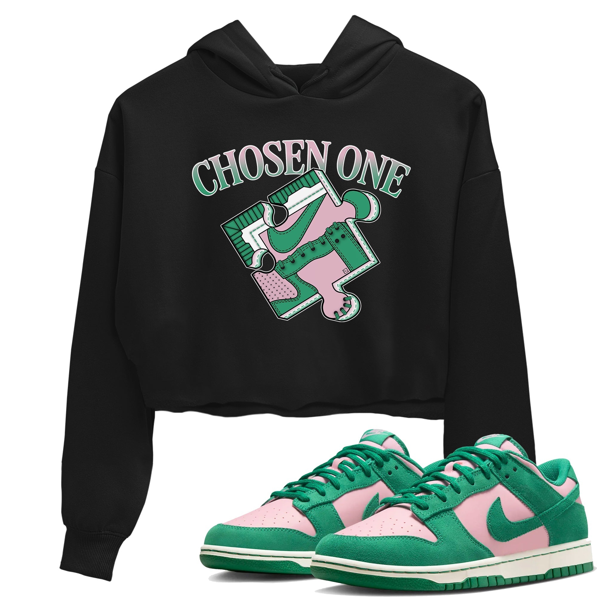 snkmatch Puzzle snkmatch Women's Top - Dunk Medium Soft Pink Malachite
