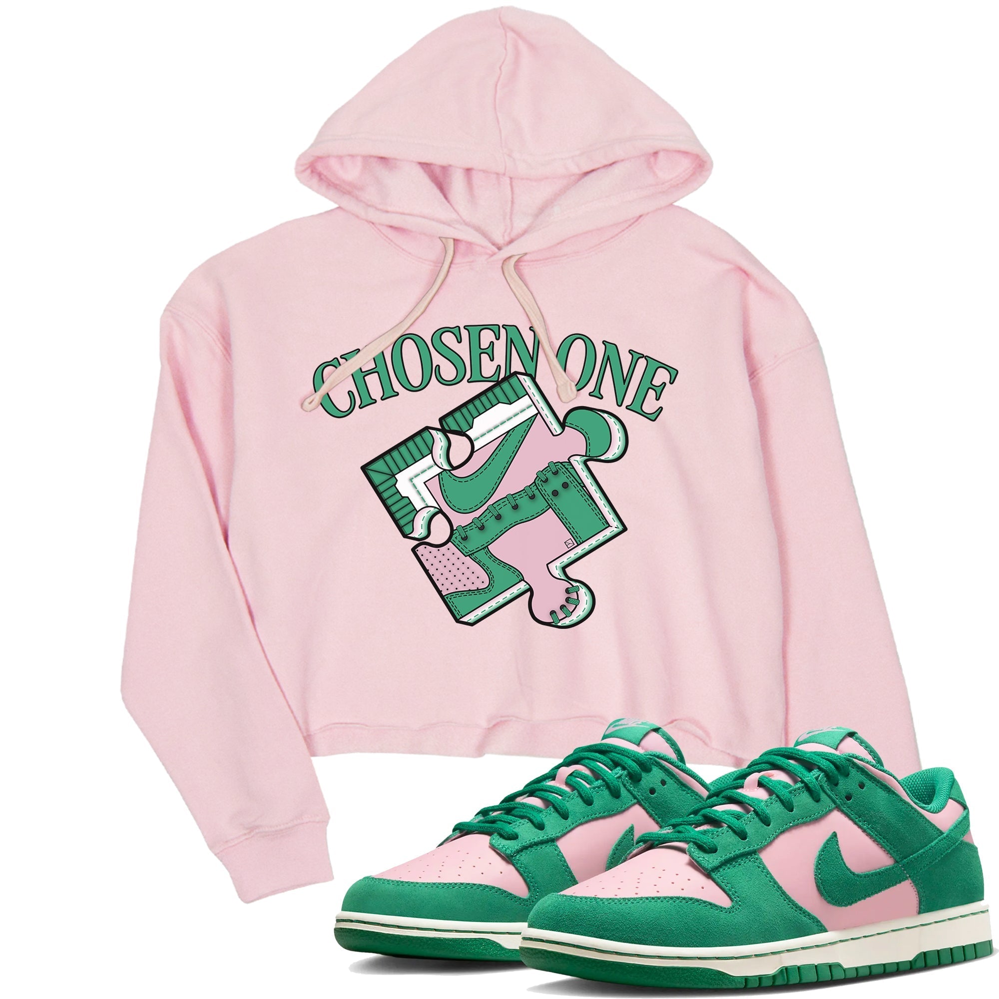 snkmatch Puzzle snkmatch Women's Top - Dunk Medium Soft Pink Malachite