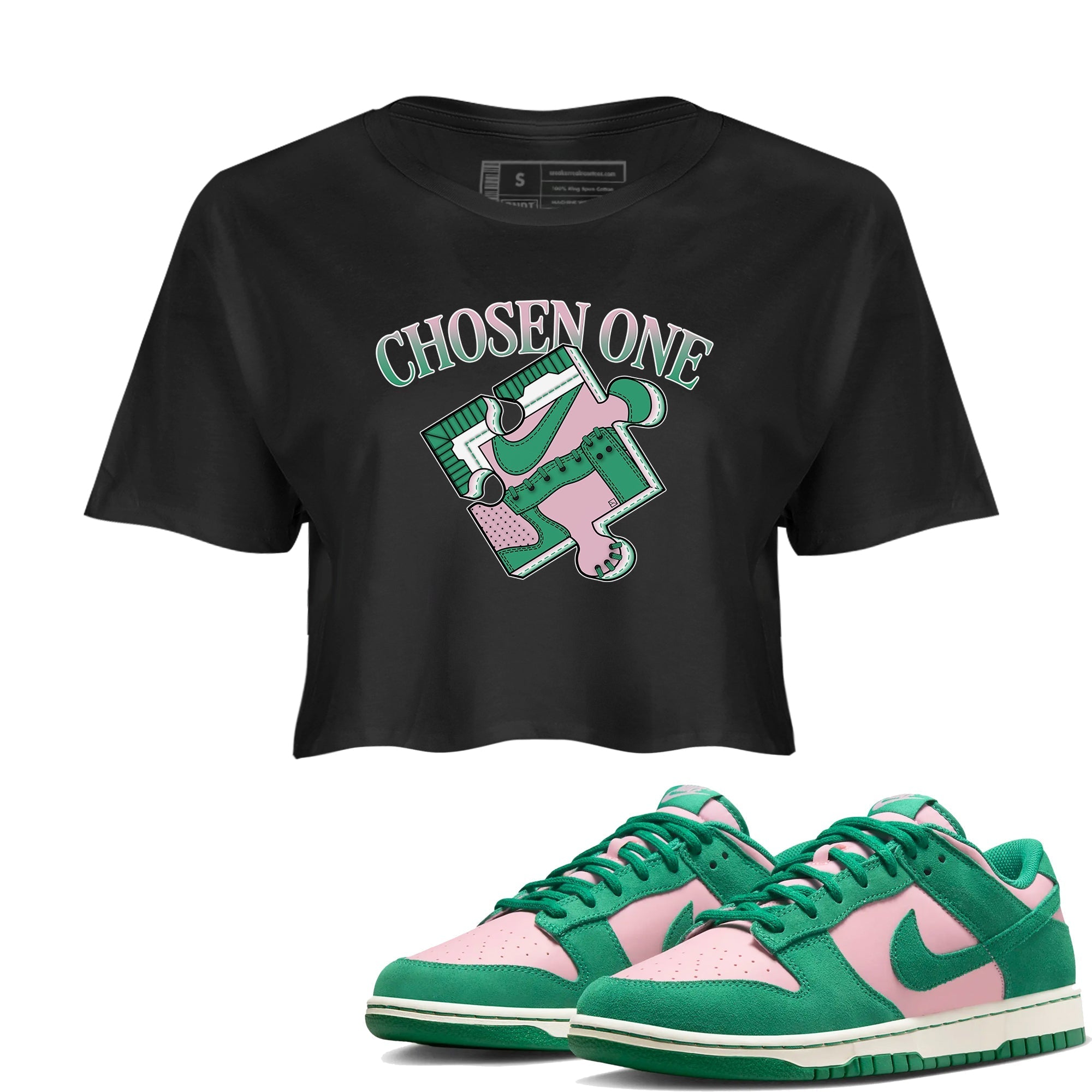 snkmatch Puzzle snkmatch Women's Top - Dunk Medium Soft Pink Malachite