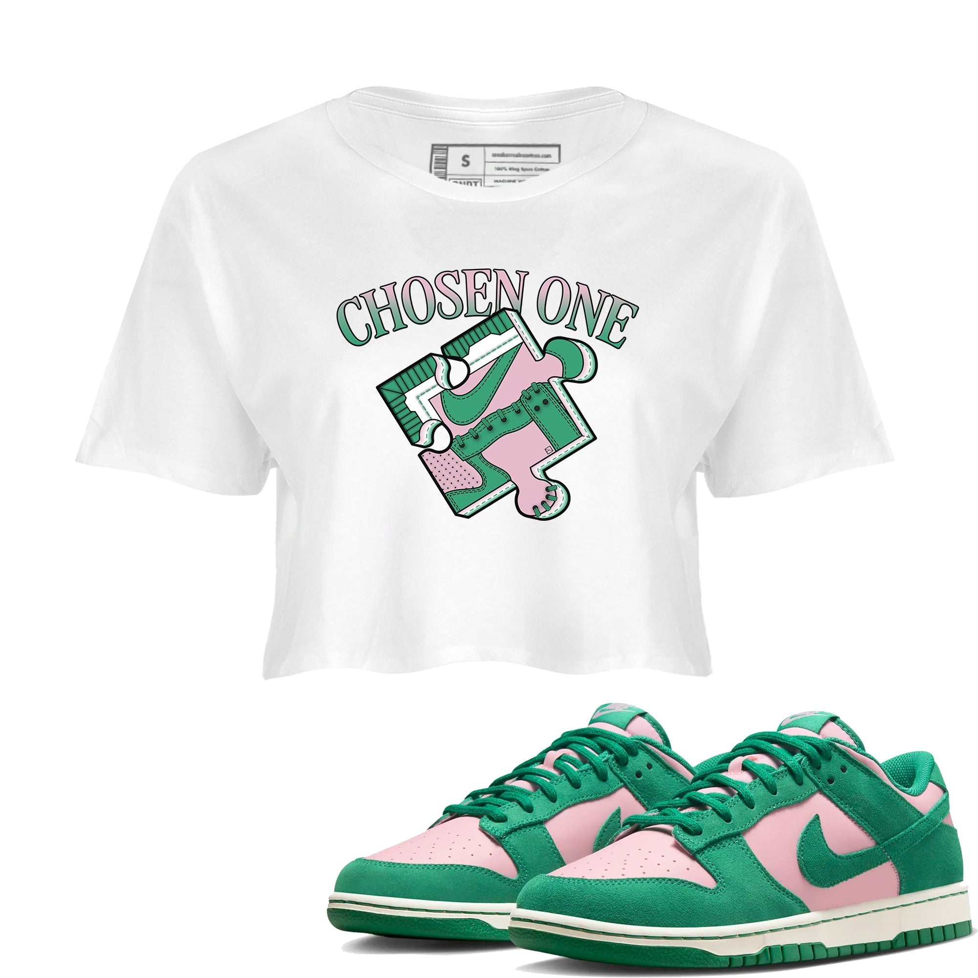 snkmatch Puzzle snkmatch Women's Top - Dunk Medium Soft Pink Malachite