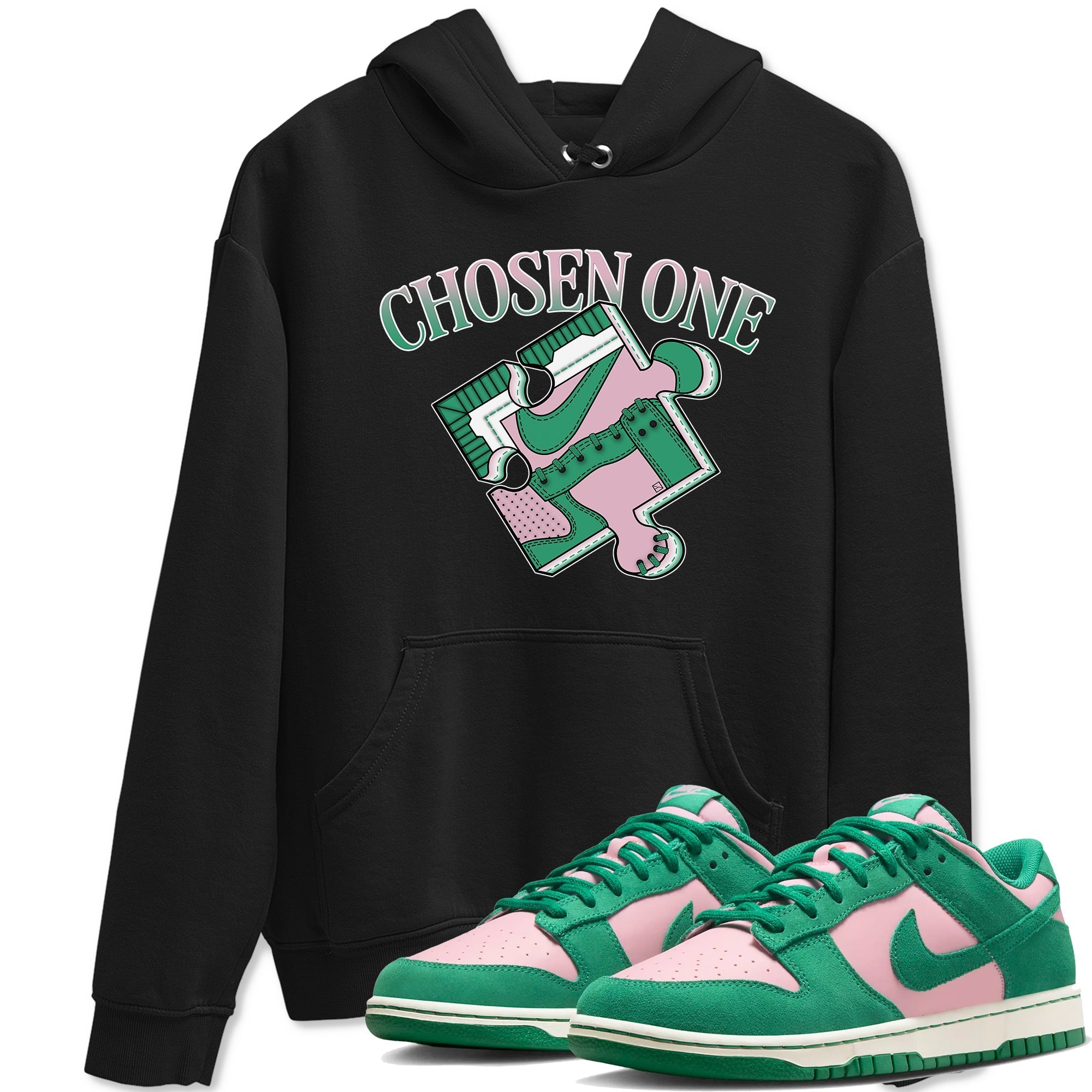 snkmatch Puzzle snkmatch Tees - Dunk Medium Soft Pink Malachite