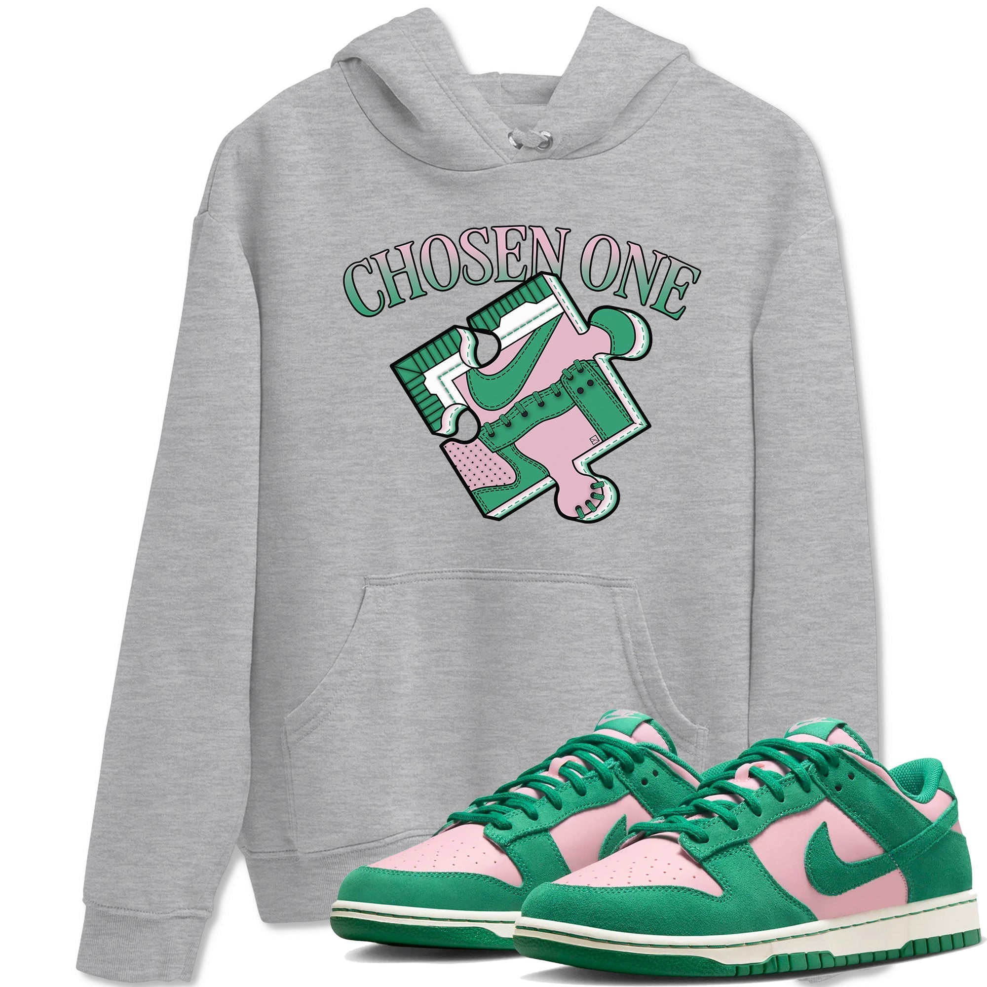 snkmatch Puzzle snkmatch Tees - Dunk Medium Soft Pink Malachite