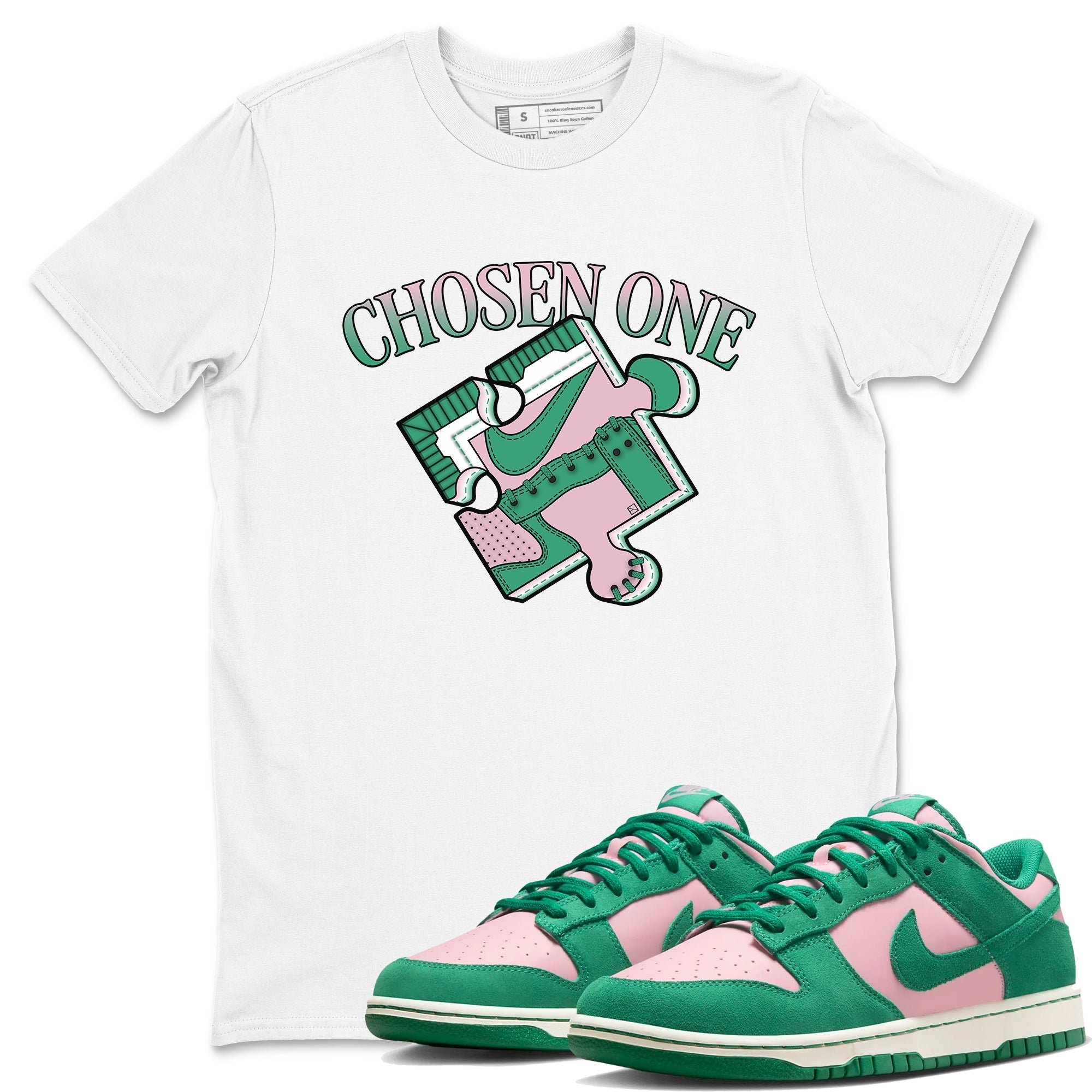 snkmatch Puzzle snkmatch Tees - Dunk Medium Soft Pink Malachite