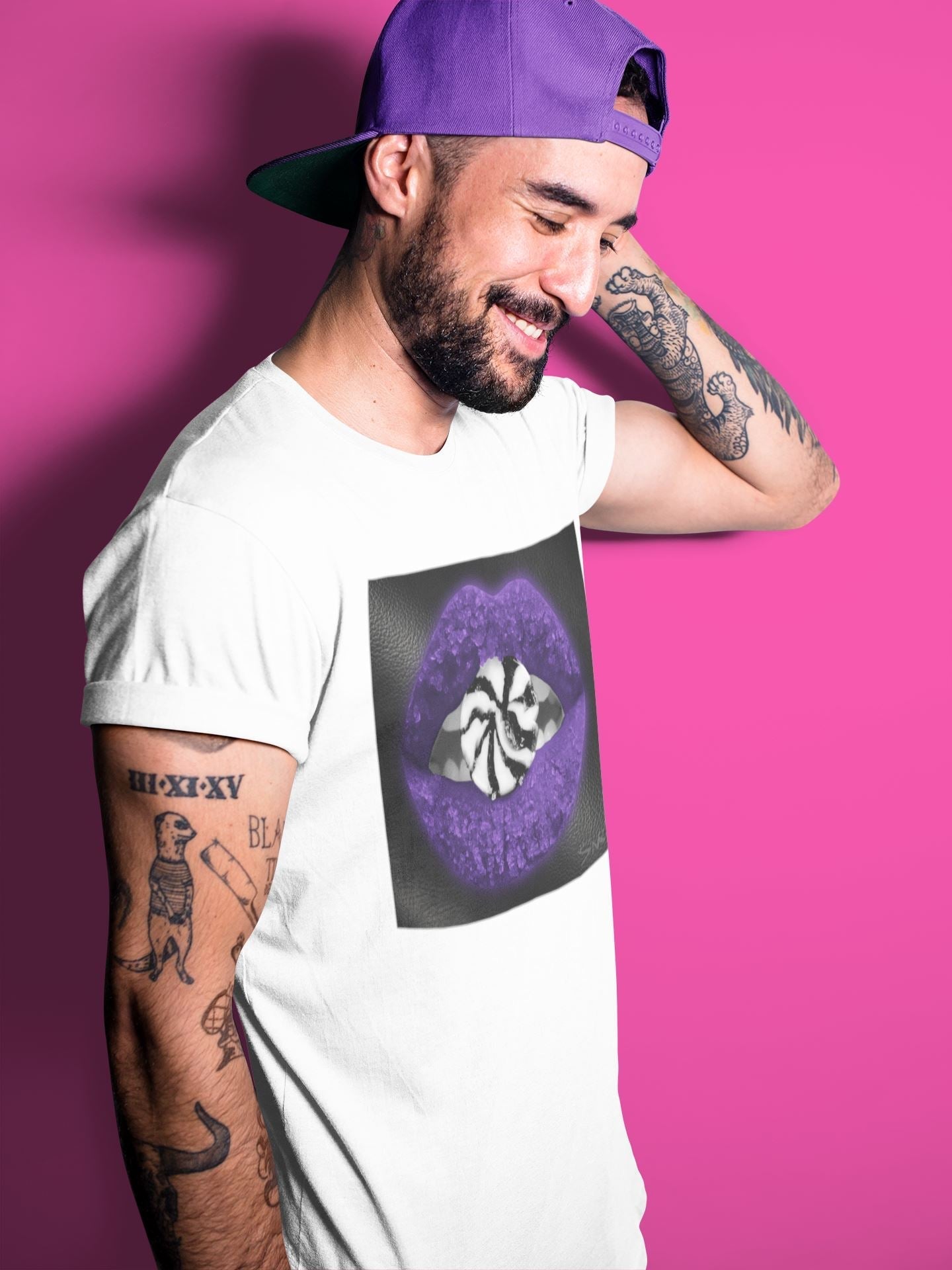 Lips Candy Unisex Tops - Air Jordan 1 Court Purple