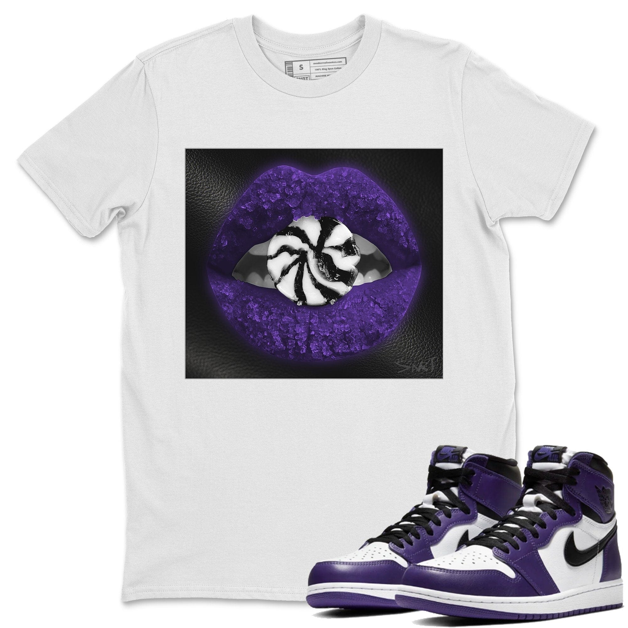 Lips Candy Unisex Tops - Air Jordan 1 Court Purple