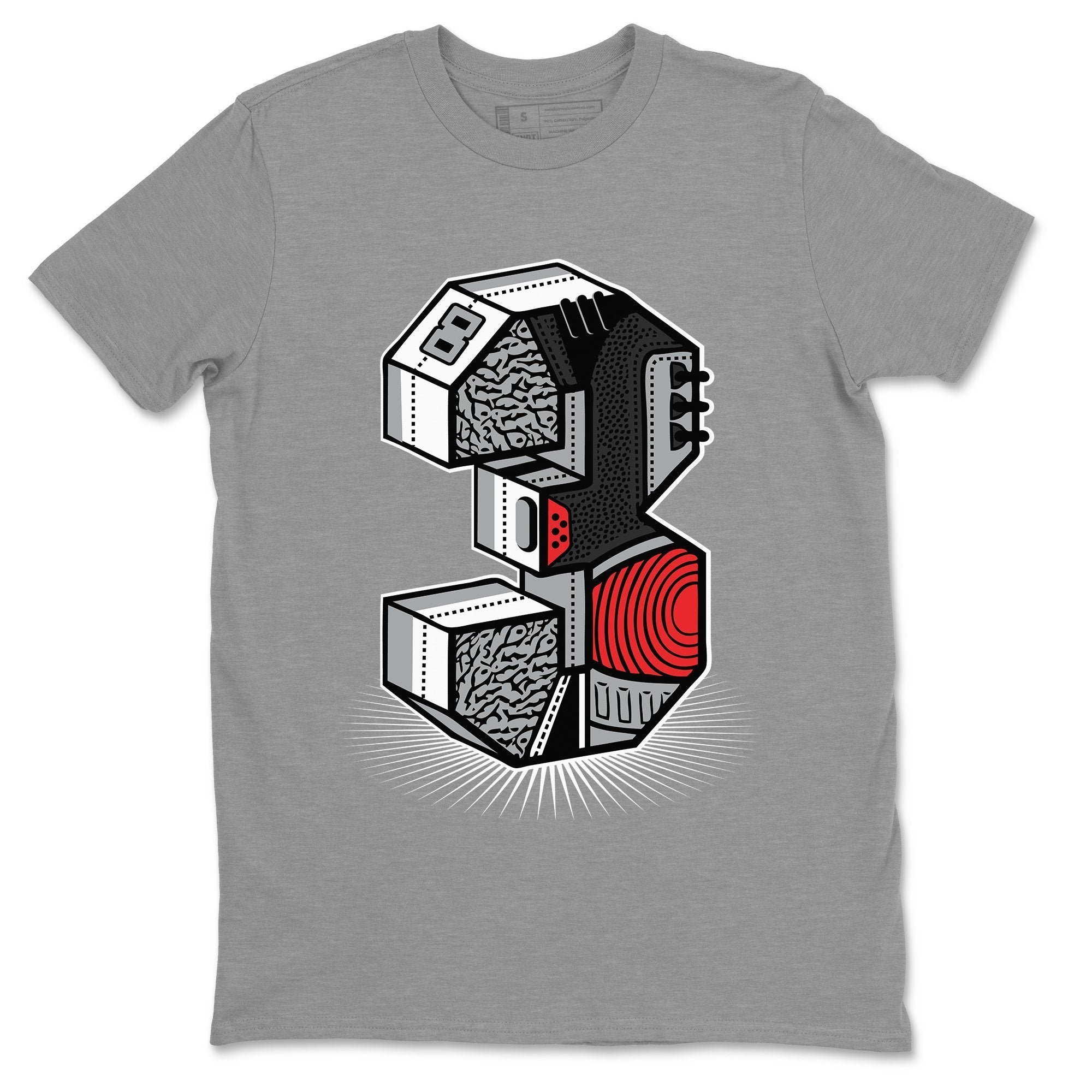 Three Statue Unisex Tops - Air Jordan 3 Black Cement