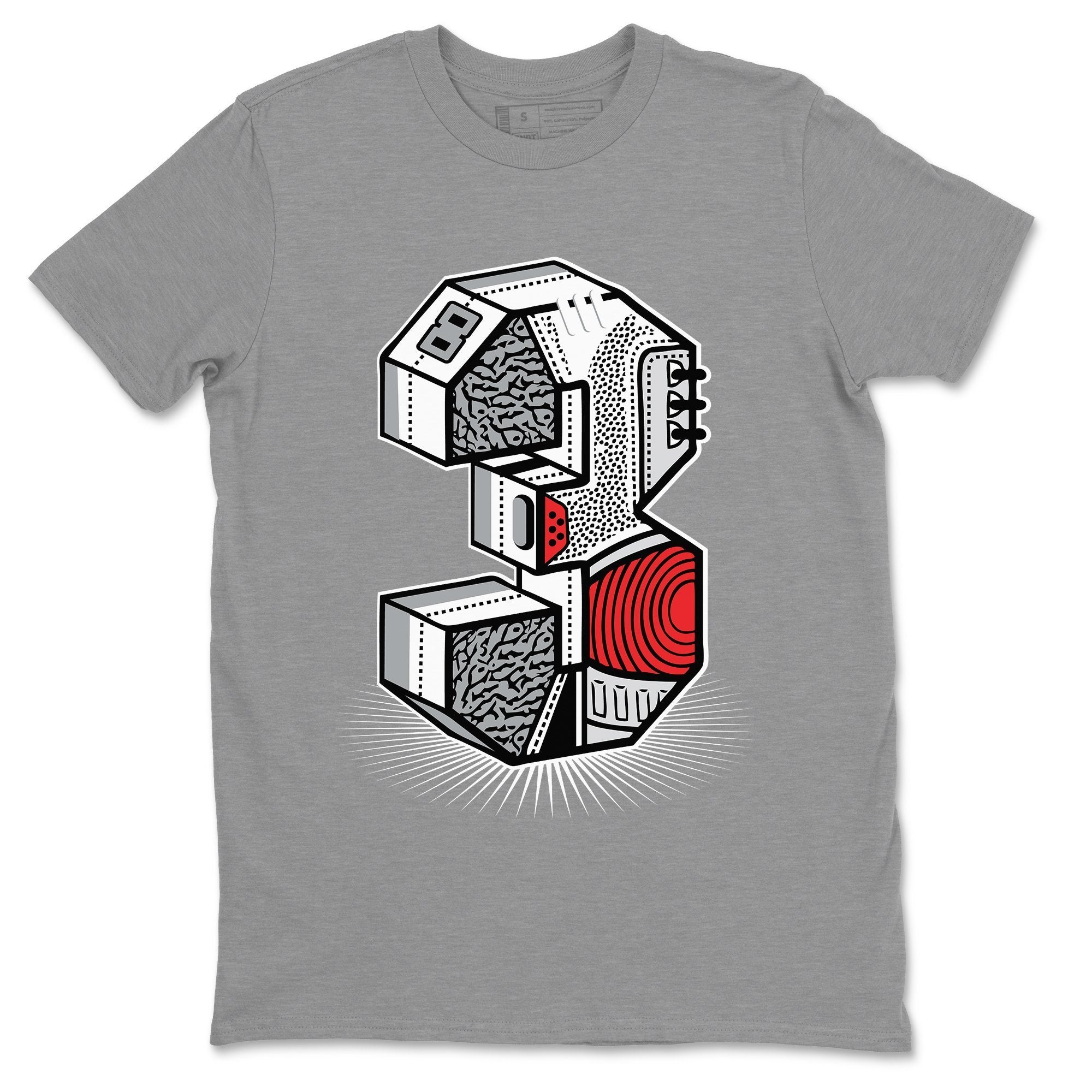 Three Statue Unisex Tops - Air Jordan 3 White Cement