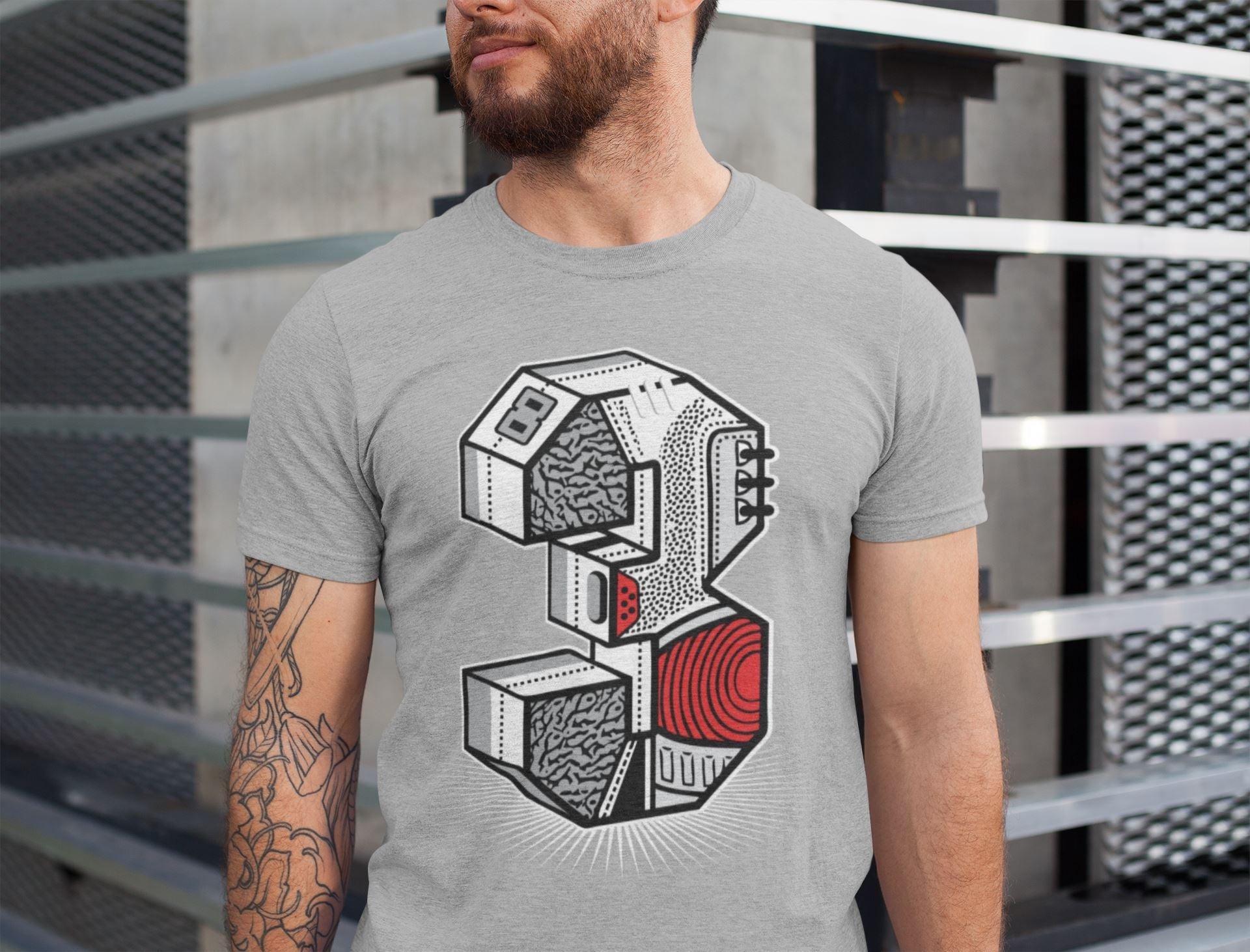 Three Statue Unisex Tops - Air Jordan 3 White Cement