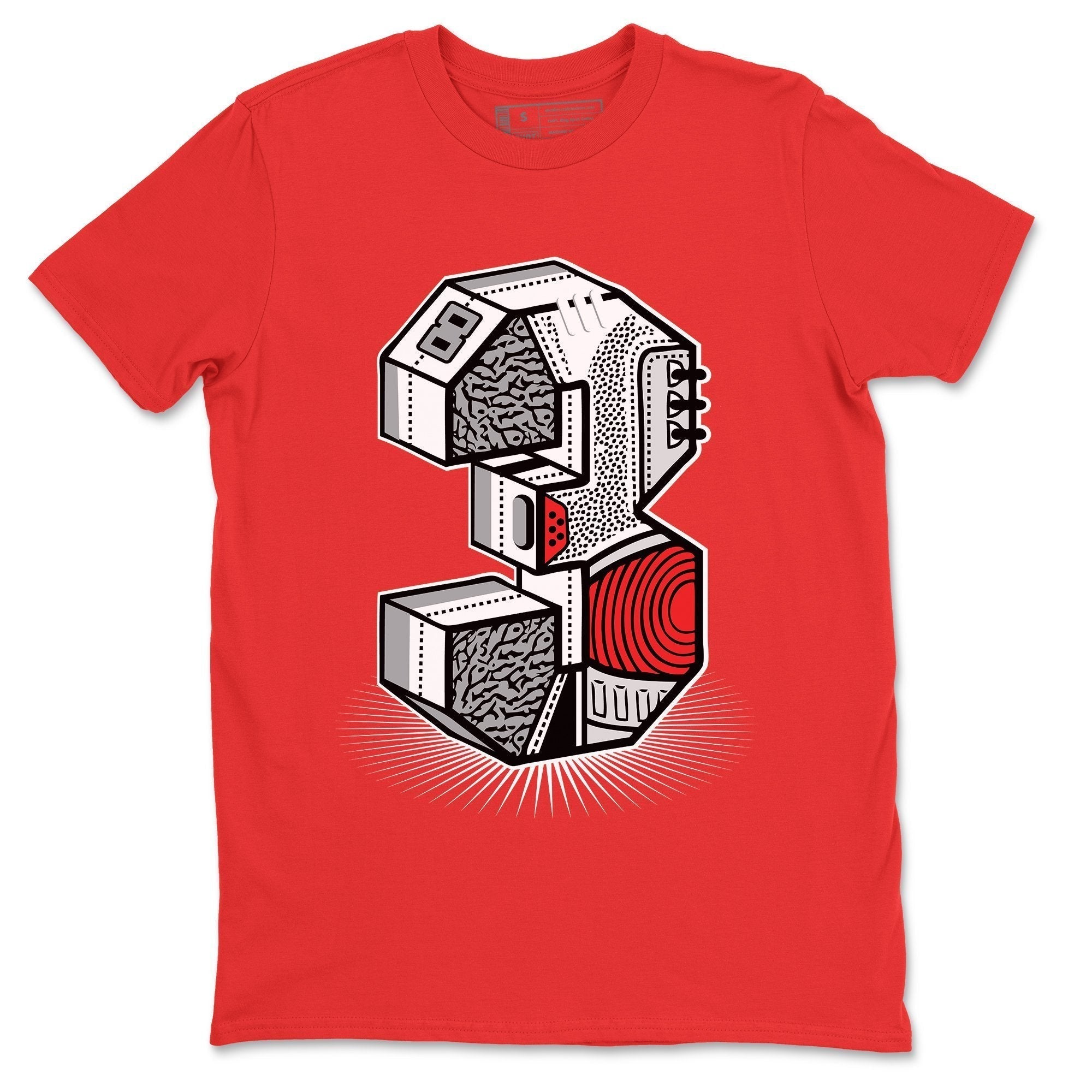 Three Statue Unisex Tops - Air Jordan 3 White Cement