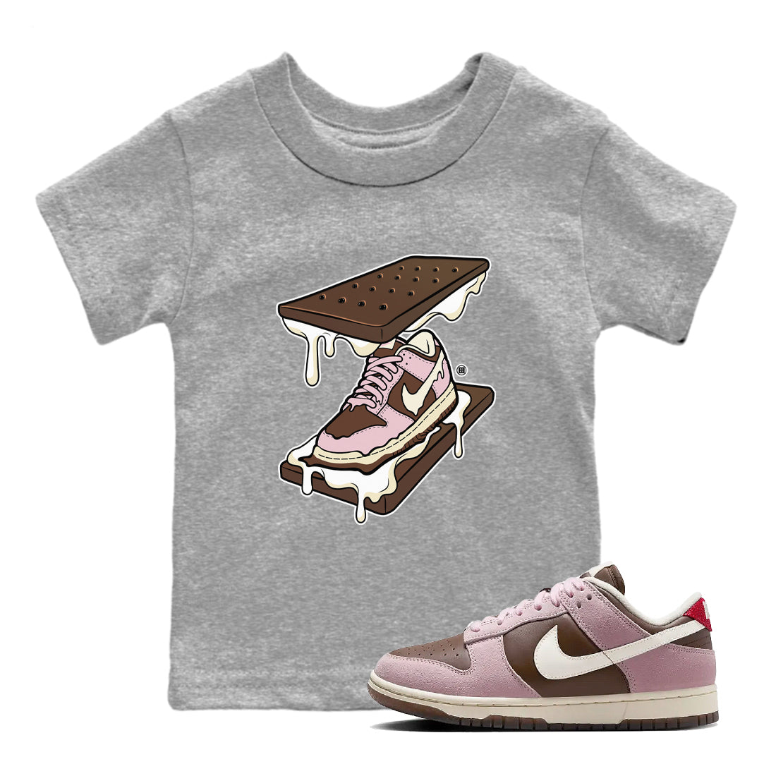 snkmatch Sandwich snkmatch Tees Kids - Dunk Cacao Wow And Pink Foam