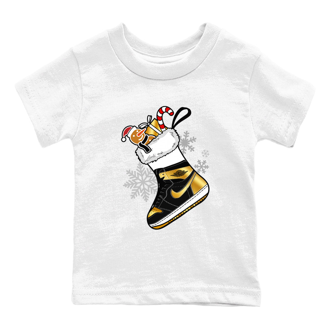 snkmatch Stocking snkmatch Tees Kids - Air Jordan 1 Black Metallic Gold